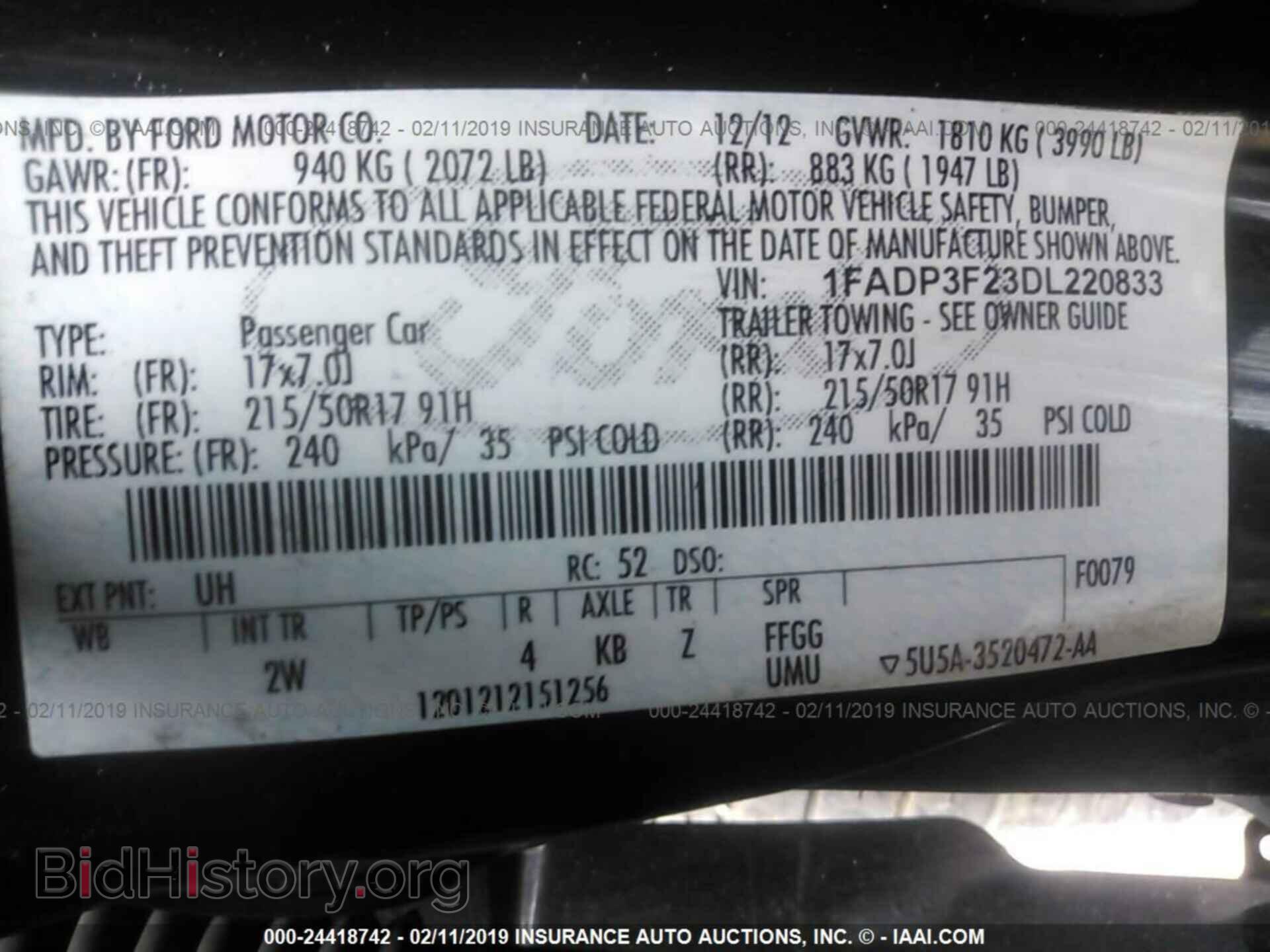2013 FORD FOCUS - VIN: 1FADP3F23DL220833 - Photo 9