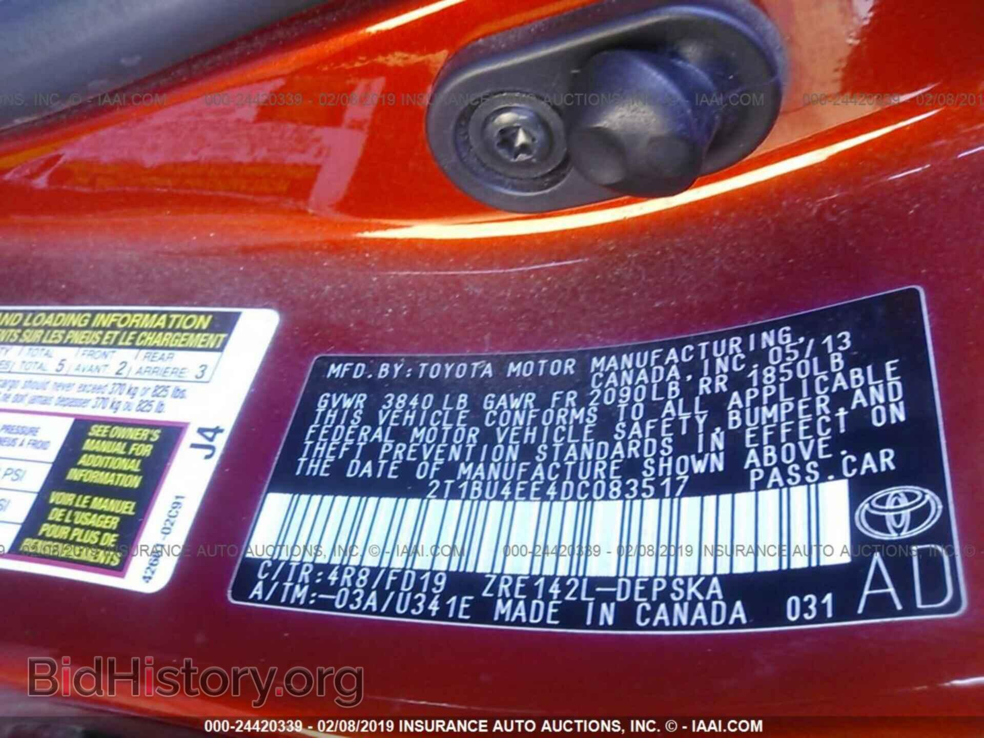 2013 TOYOTA COROLLA - VIN: 2T1BU4EE4DC083517 - Фото 9
