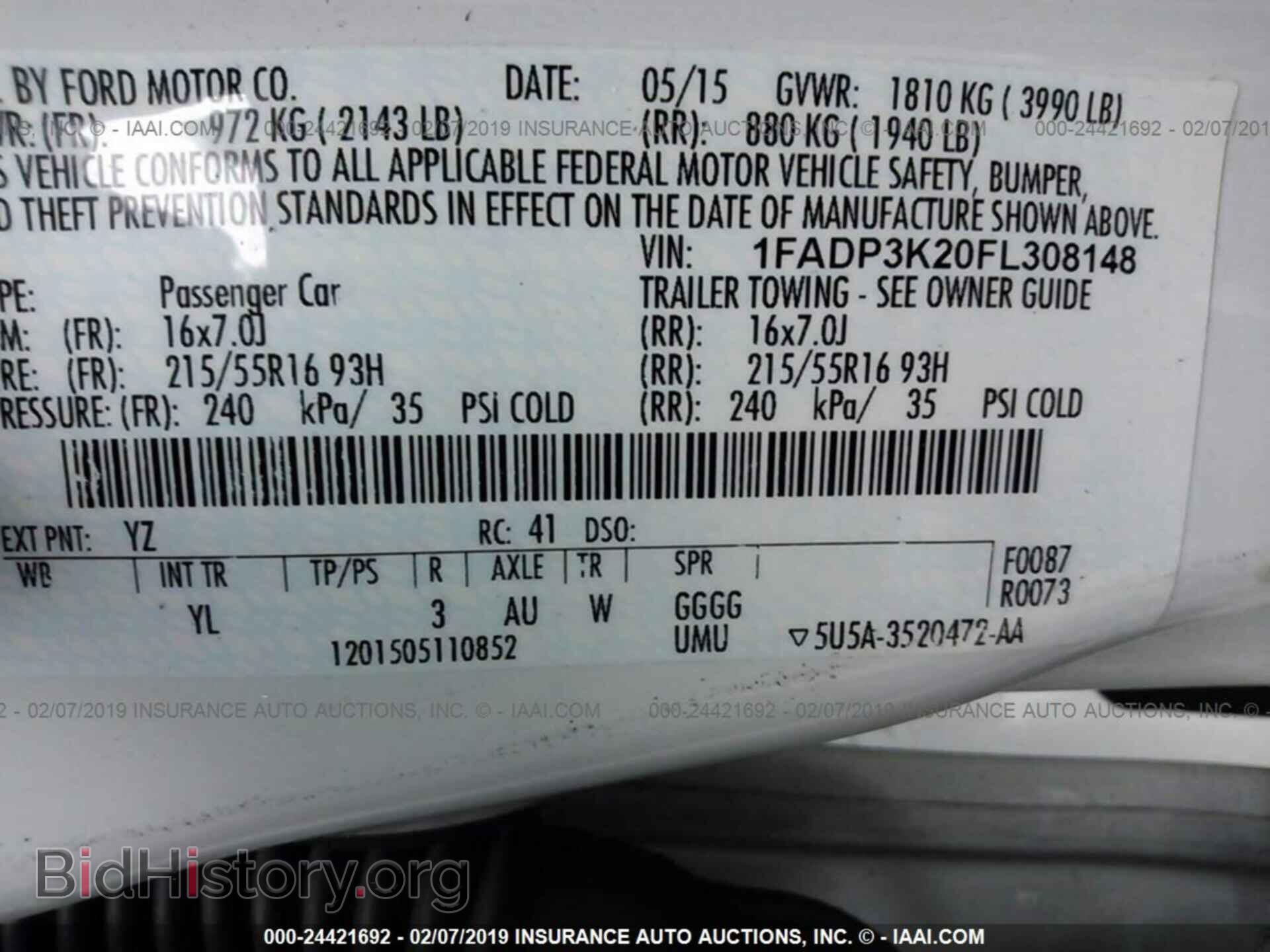 2015 FORD FOCUS - VIN: 1FADP3K20FL308148 - Photo 9