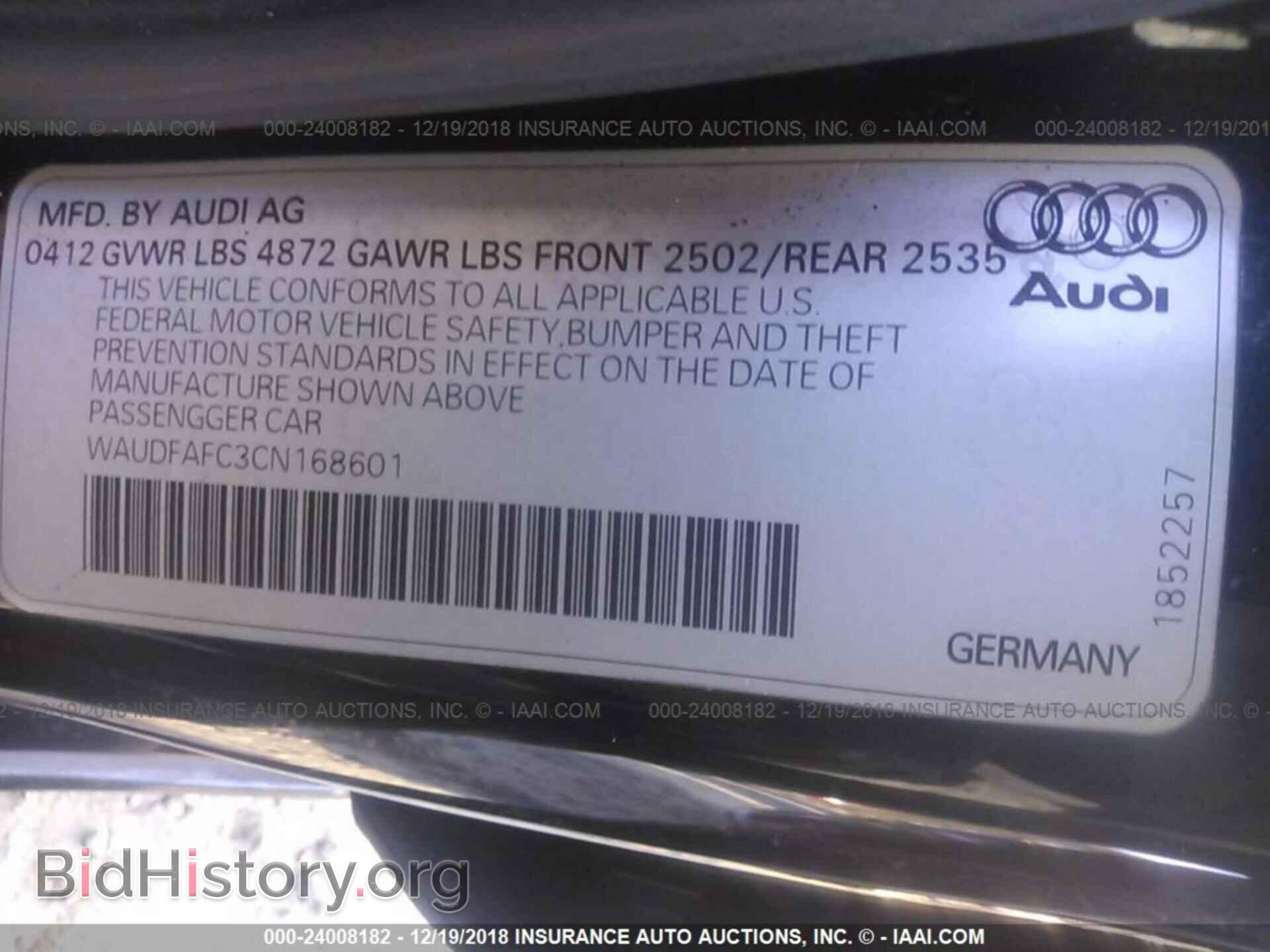 2012 AUDI A6 - VIN: WAUDFAFC3CN168601 - Photo 9