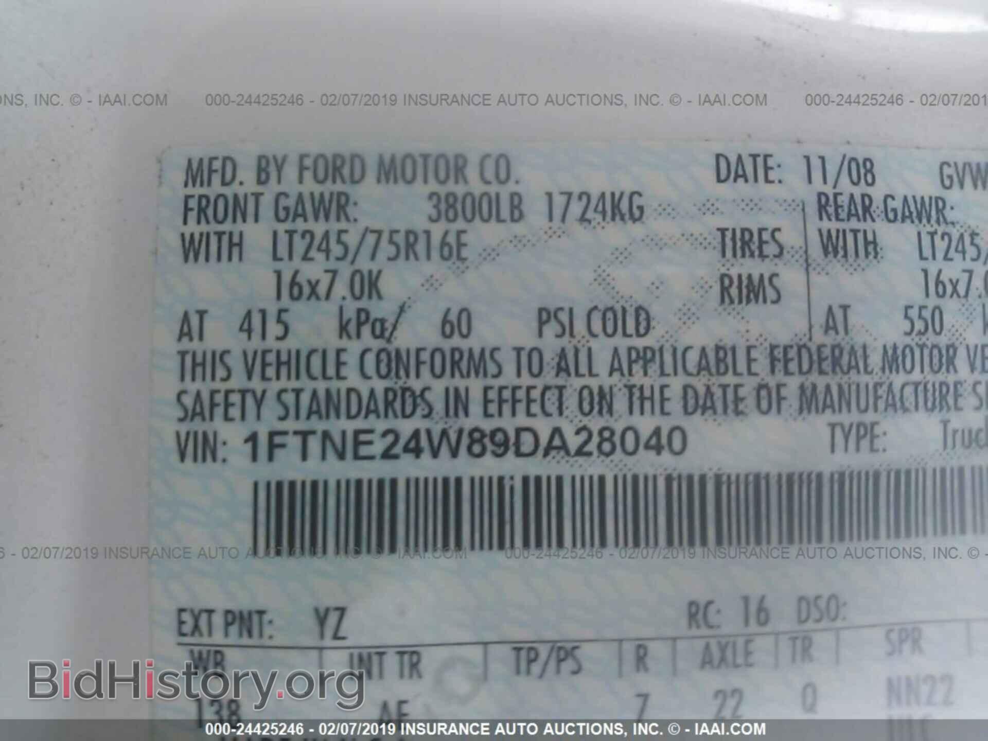 2009 FORD ECONOLINE - VIN: 1FTNE24W89DA28040 - Photo 9