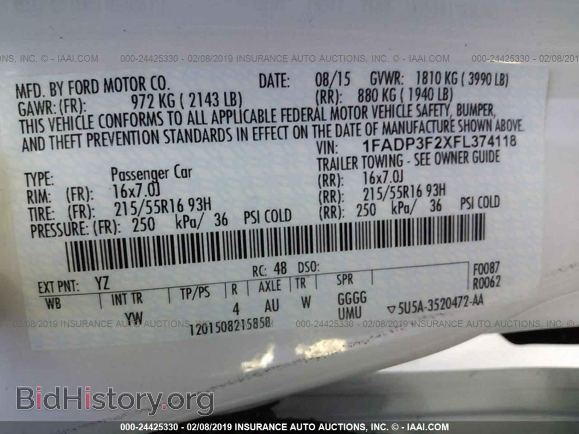 2015 FORD FOCUS - VIN: 1FADP3F2XFL374118 - Photo 9