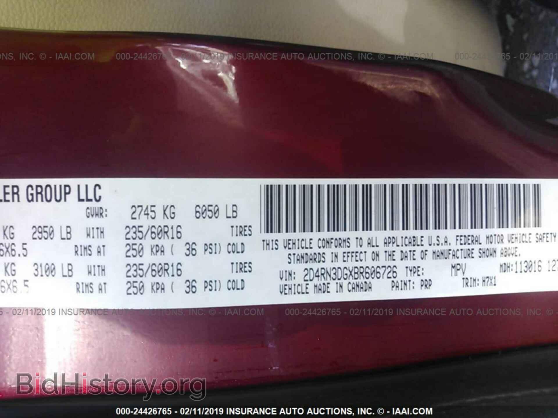 2011 DODGE GRAND CARAVAN - VIN: 2D4RN3DGXBR606726 - Фото 9