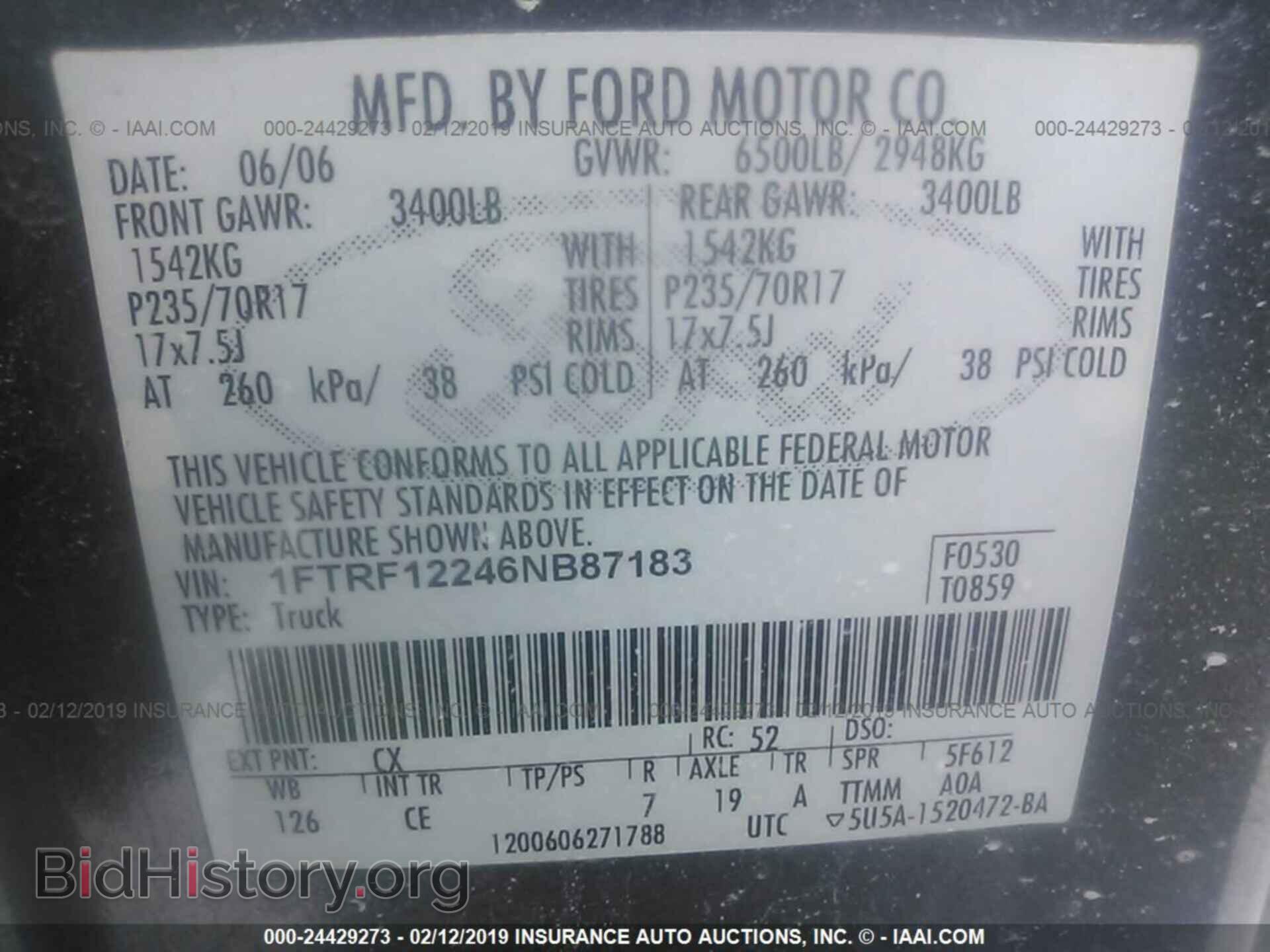 2006 FORD F150 - VIN: 1FTRF12246NB87183 - Фото 9