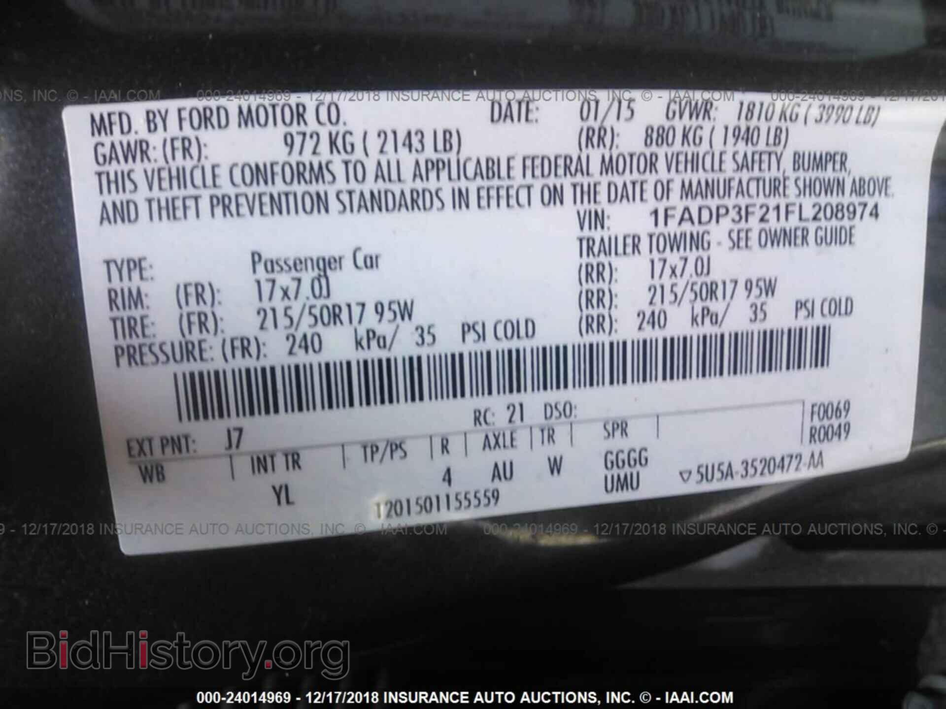 2015 FORD FOCUS - VIN: 1FADP3F21FL208974 - Photo 9