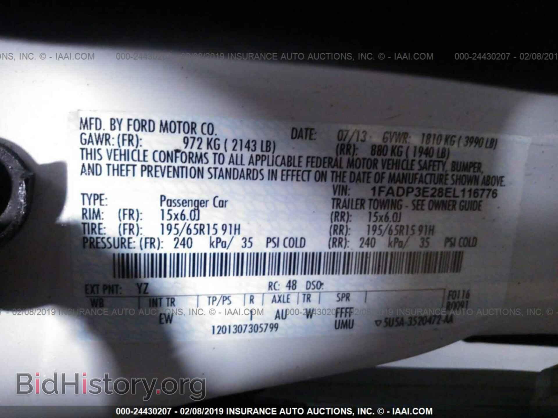 2014 FORD FOCUS - VIN: 1FADP3E28EL116776 - Фото 9