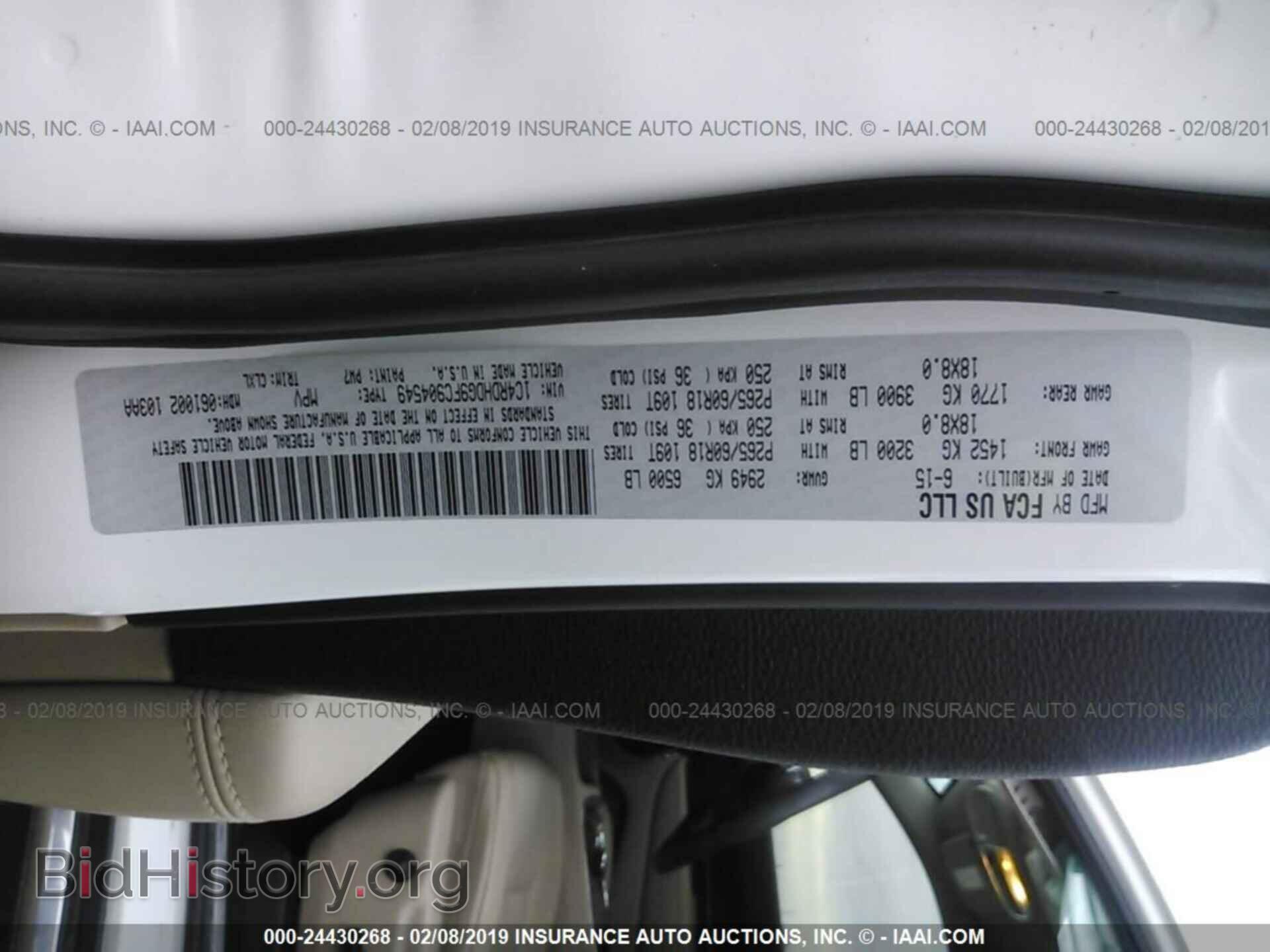 2015 DODGE DURANGO - VIN: 1C4RDHDG9FC904549 - Фото 9