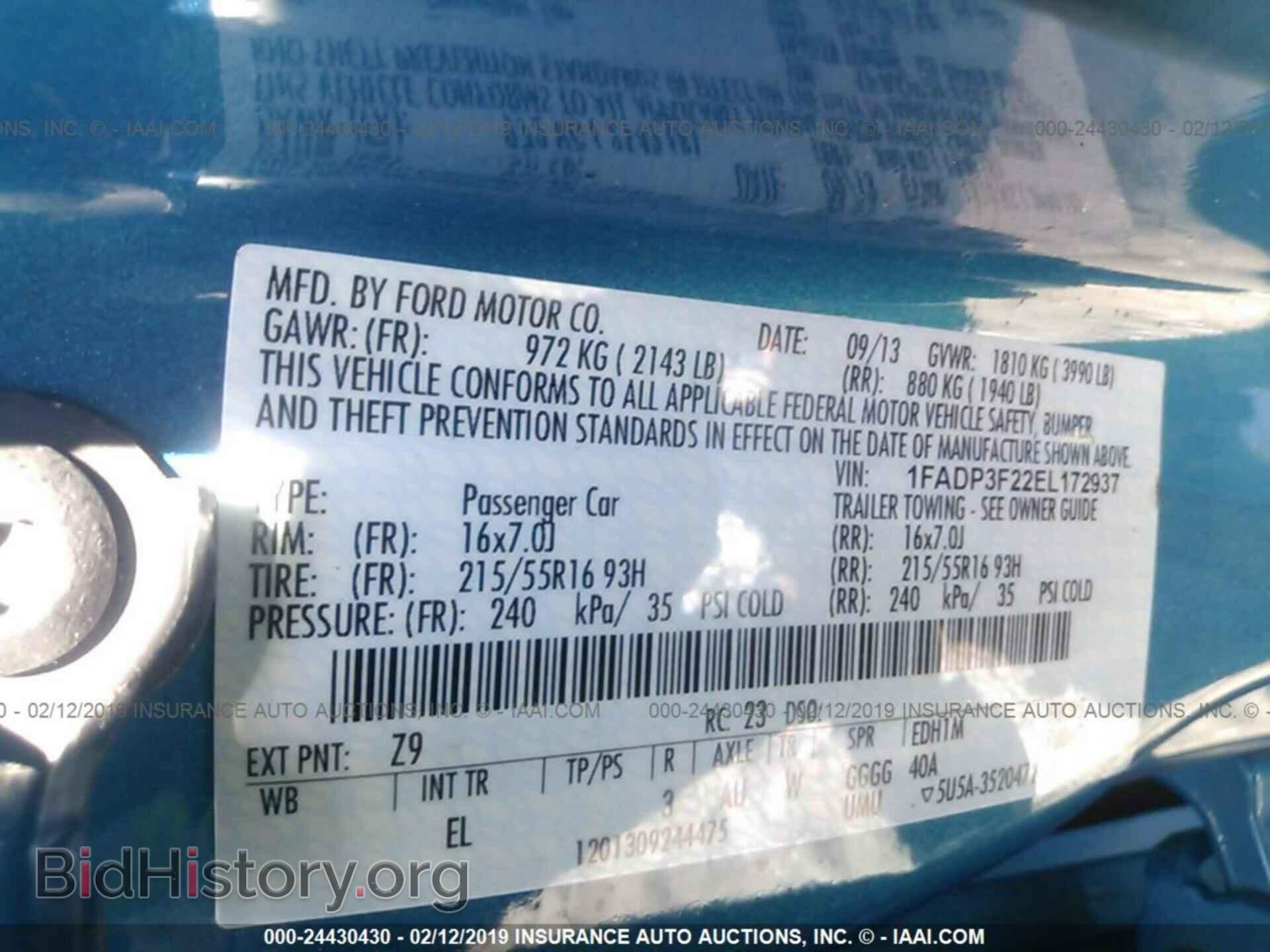 2014 FORD FOCUS - VIN: 1FADP3F22EL172937 - Photo 9