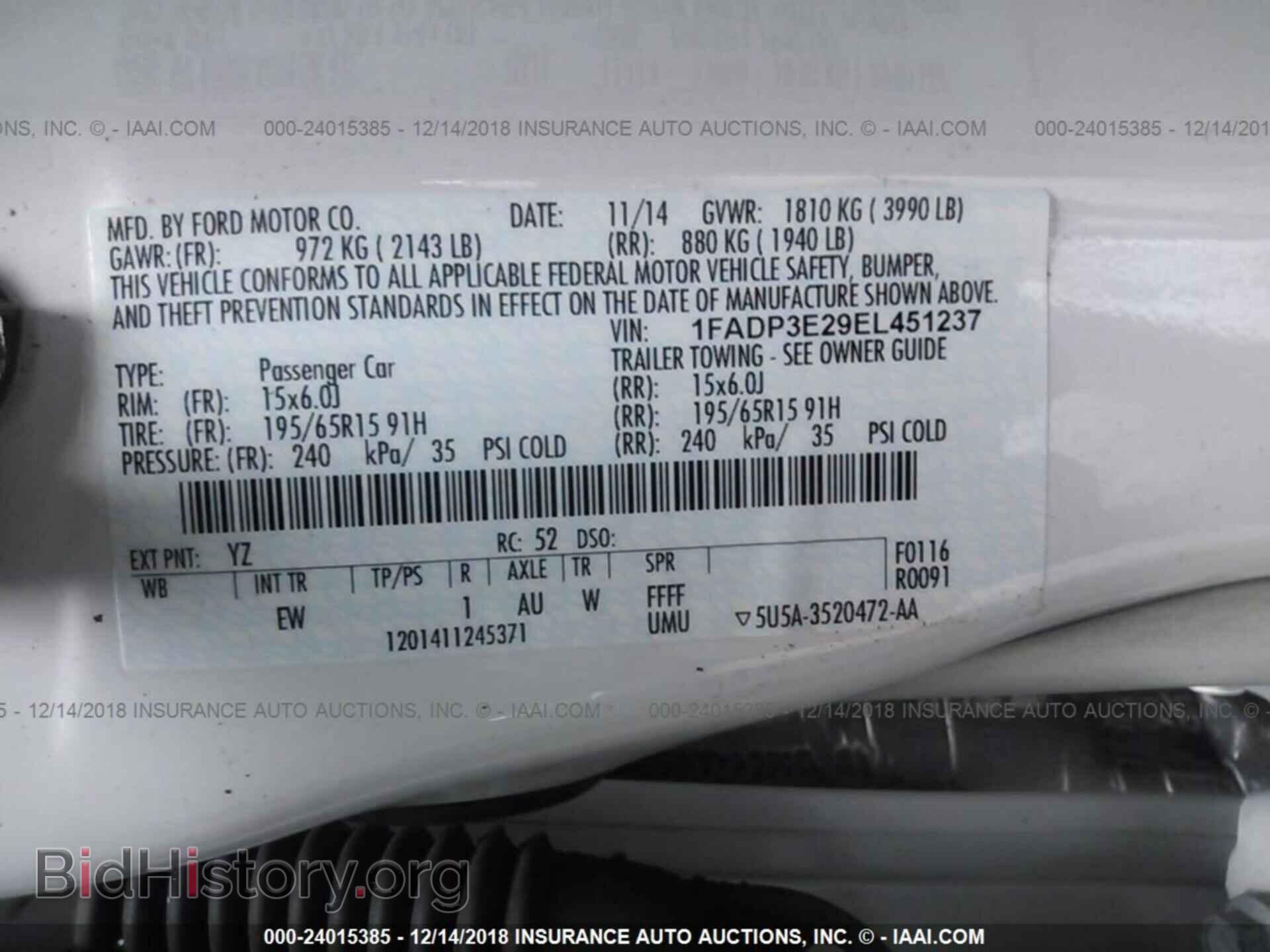 2014 FORD FOCUS - VIN: 1FADP3E29EL451237 - Photo 9
