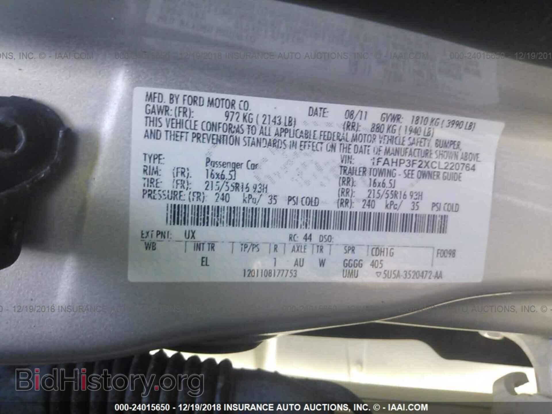 2012 FORD FOCUS - VIN: 1FAHP3F2XCL220764 - Photo 9