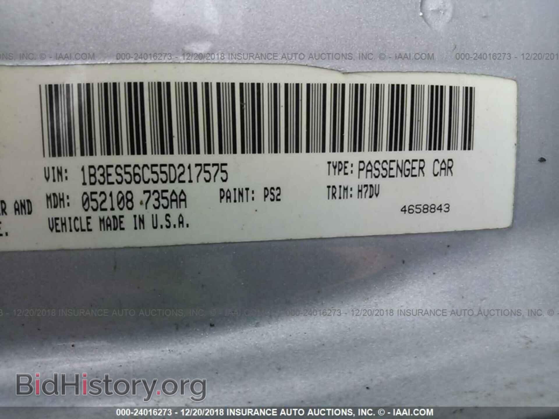 2005 DODGE NEON - VIN: 1B3ES56C55D217575 - Фото 9