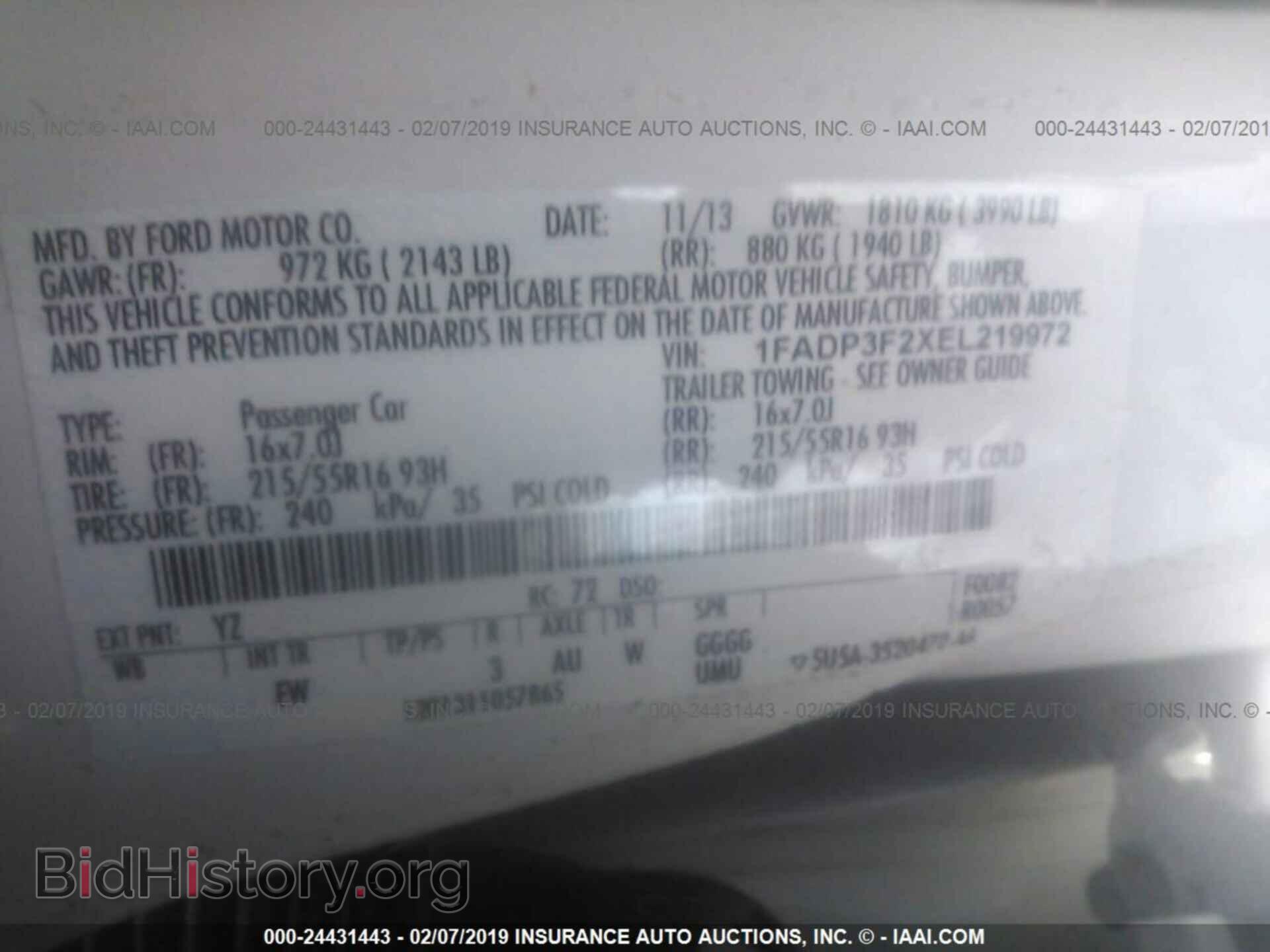 2014 FORD FOCUS - VIN: 1FADP3F2XEL219972 - Фото 9