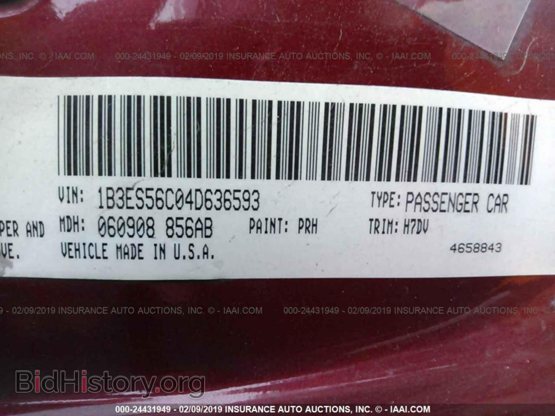 2004 DODGE NEON - VIN: 1B3ES56C04D636593 - Фото 9