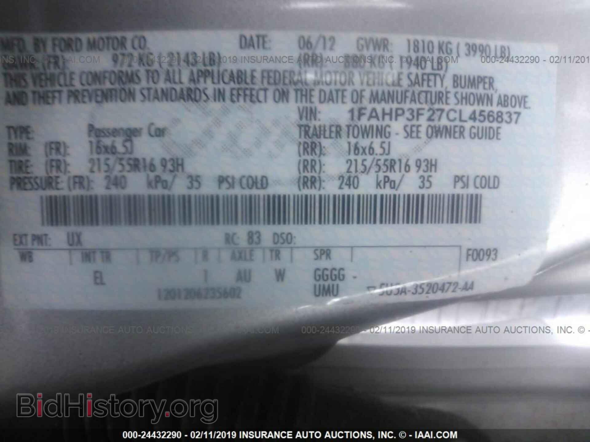 2012 FORD FOCUS - VIN: 1FAHP3F27CL456837 - Фото 9