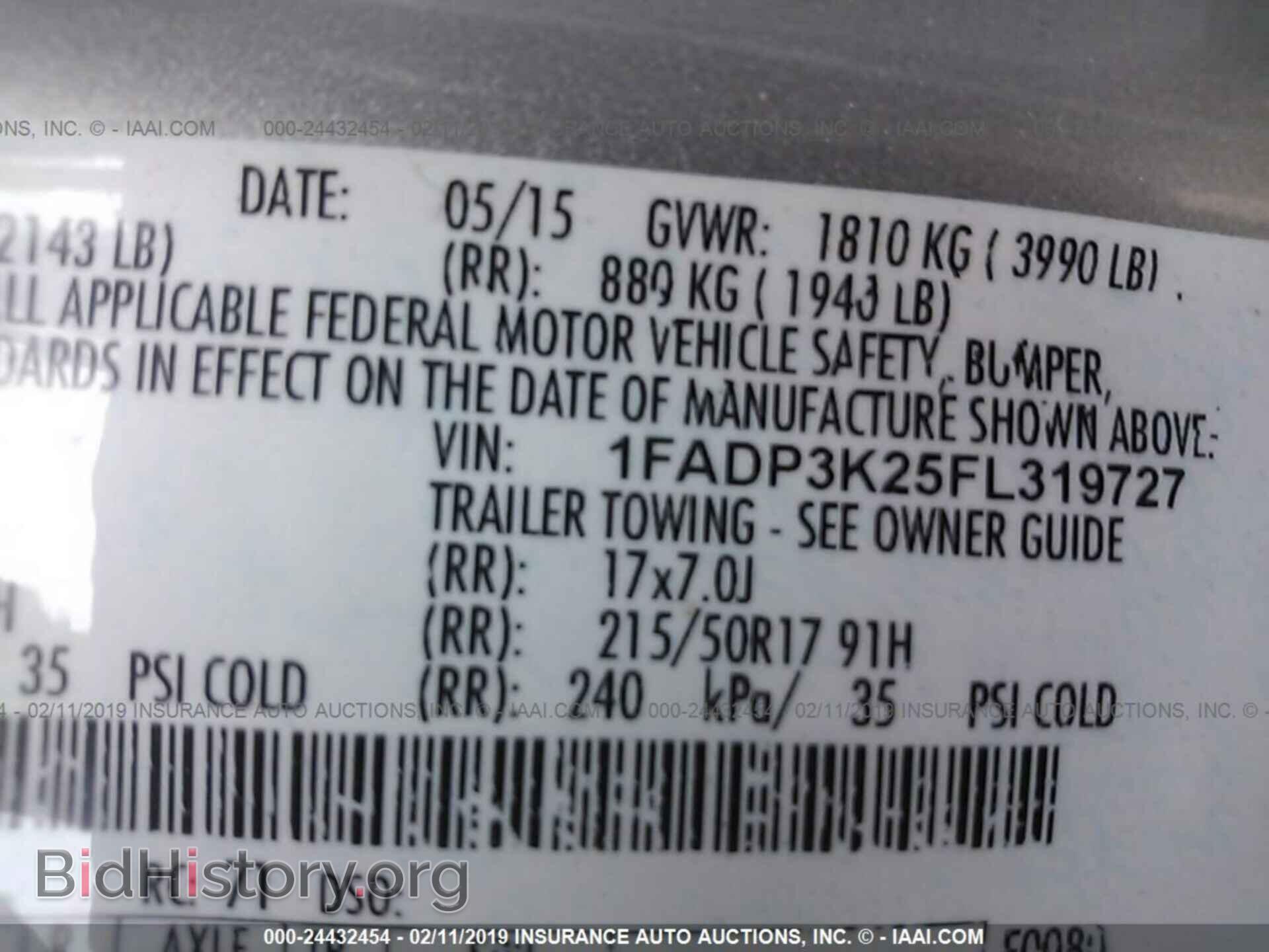 2015 FORD FOCUS - VIN: 1FADP3K25FL319727 - Фото 9