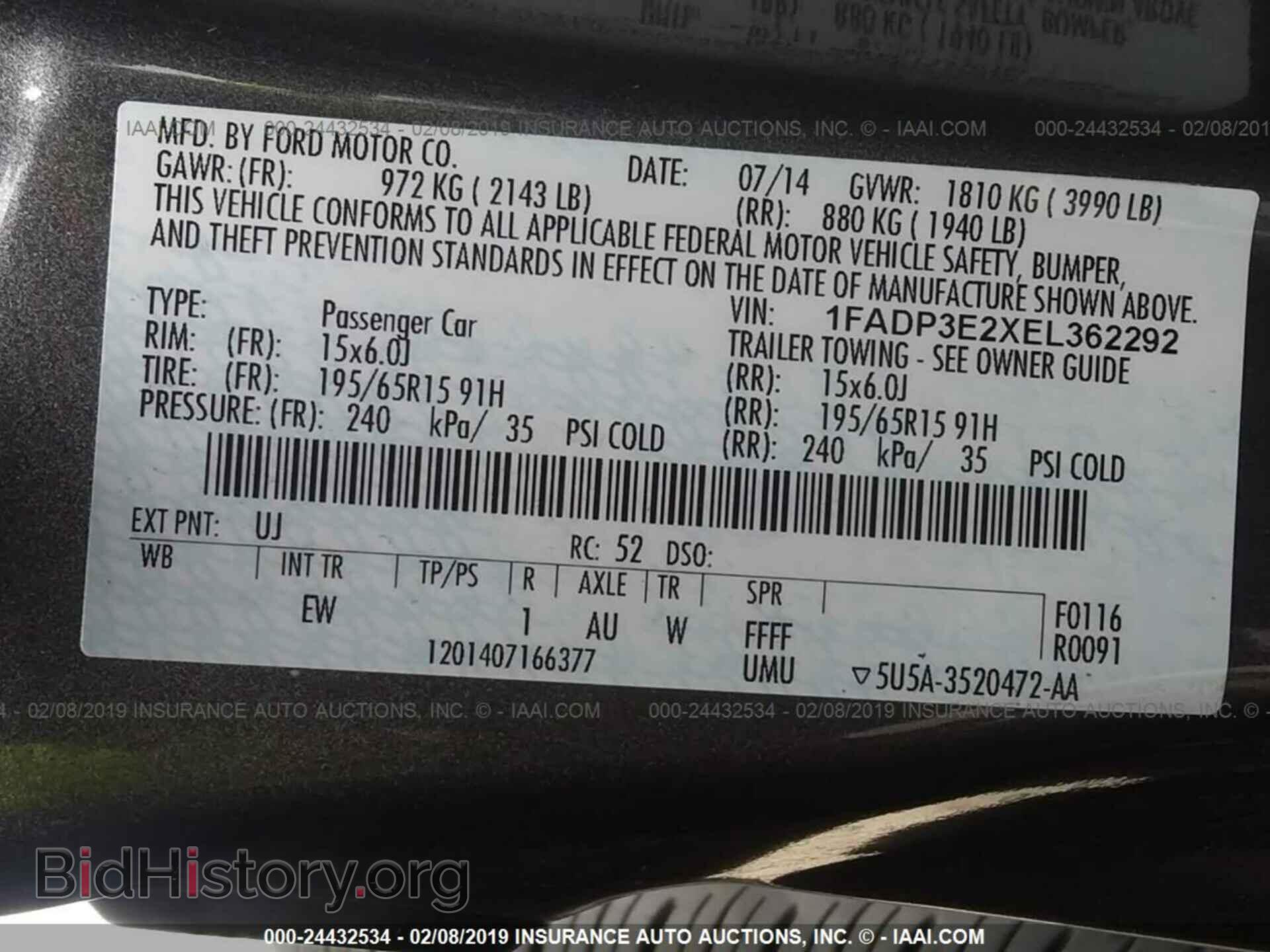2014 FORD FOCUS - VIN: 1FADP3E2XEL362292 - Photo 9