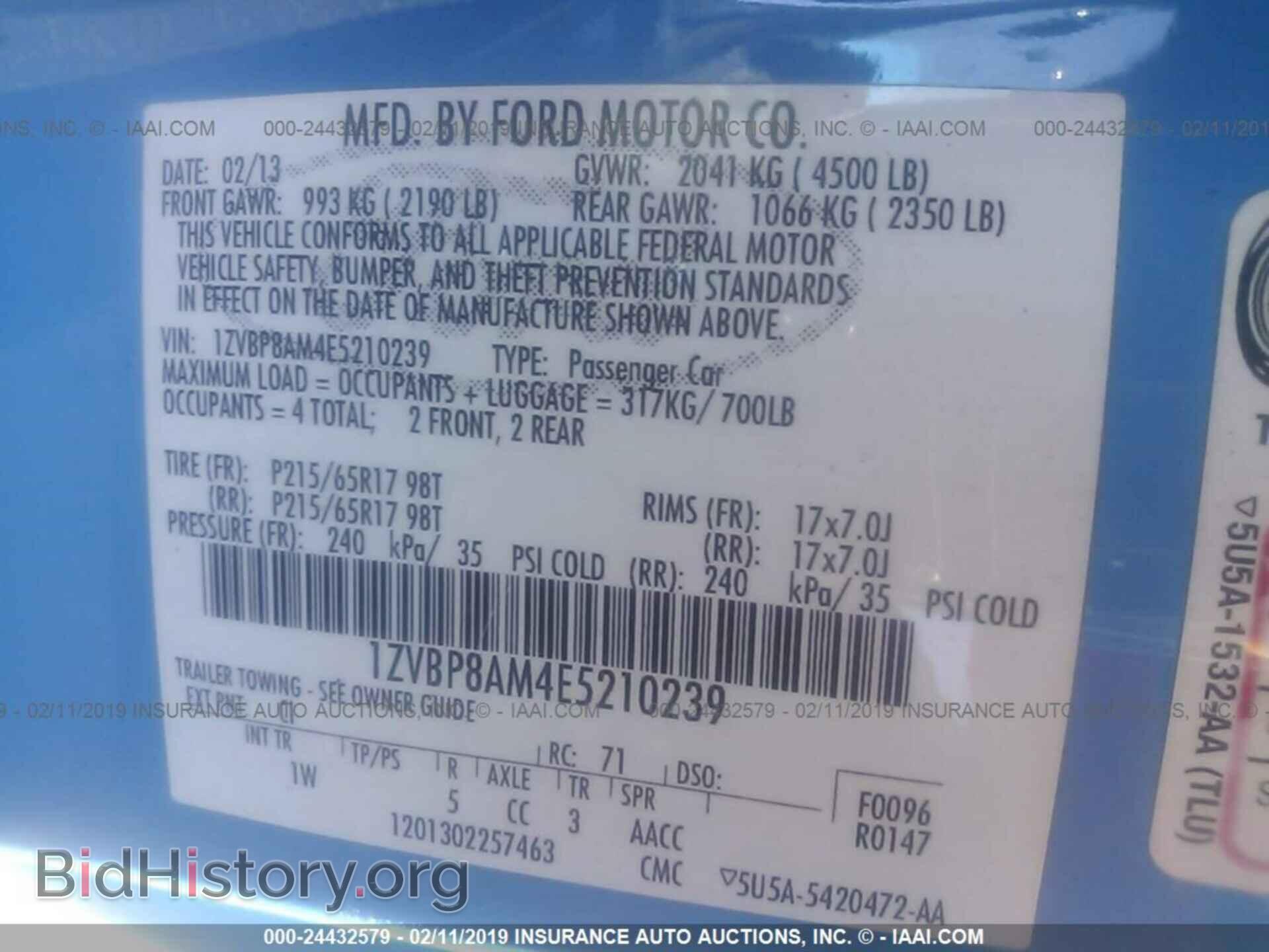 2014 FORD MUSTANG - VIN: 1ZVBP8AM4E5210239 - Фото 9