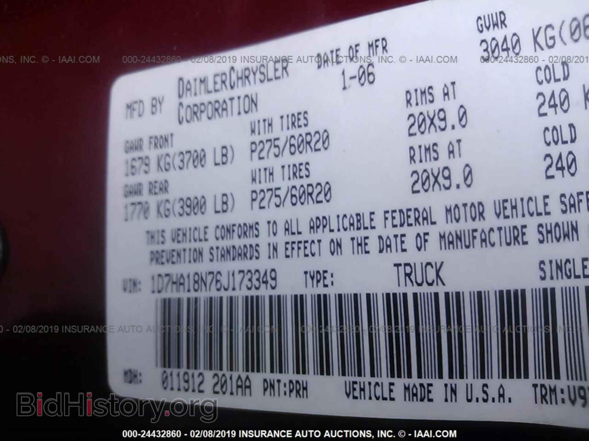 2006 DODGE RAM 1500 - VIN: 1D7HA18N76J173349 - Фото 9