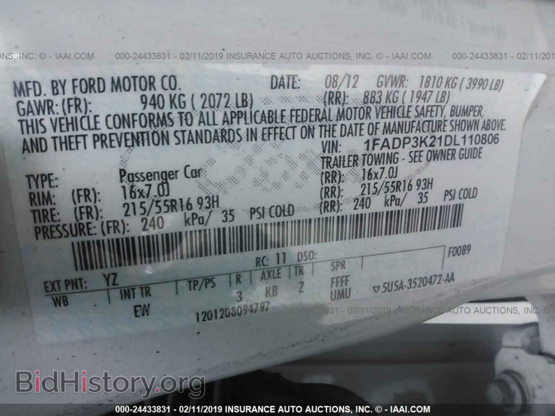 2013 FORD FOCUS - VIN: 1FADP3K21DL110806 - Photo 9