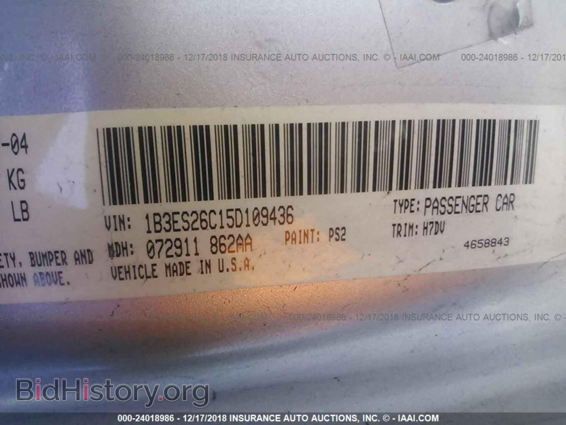 2005 DODGE NEON - VIN: 1B3ES26C15D109436 - Фото 9