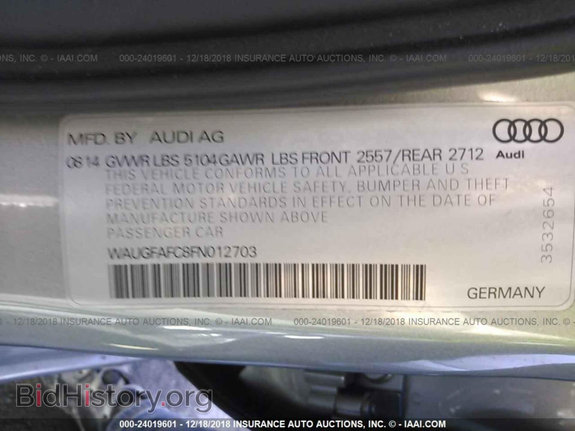 2015 AUDI A6 - VIN: WAUGFAFC8FN012703 - Photo 9