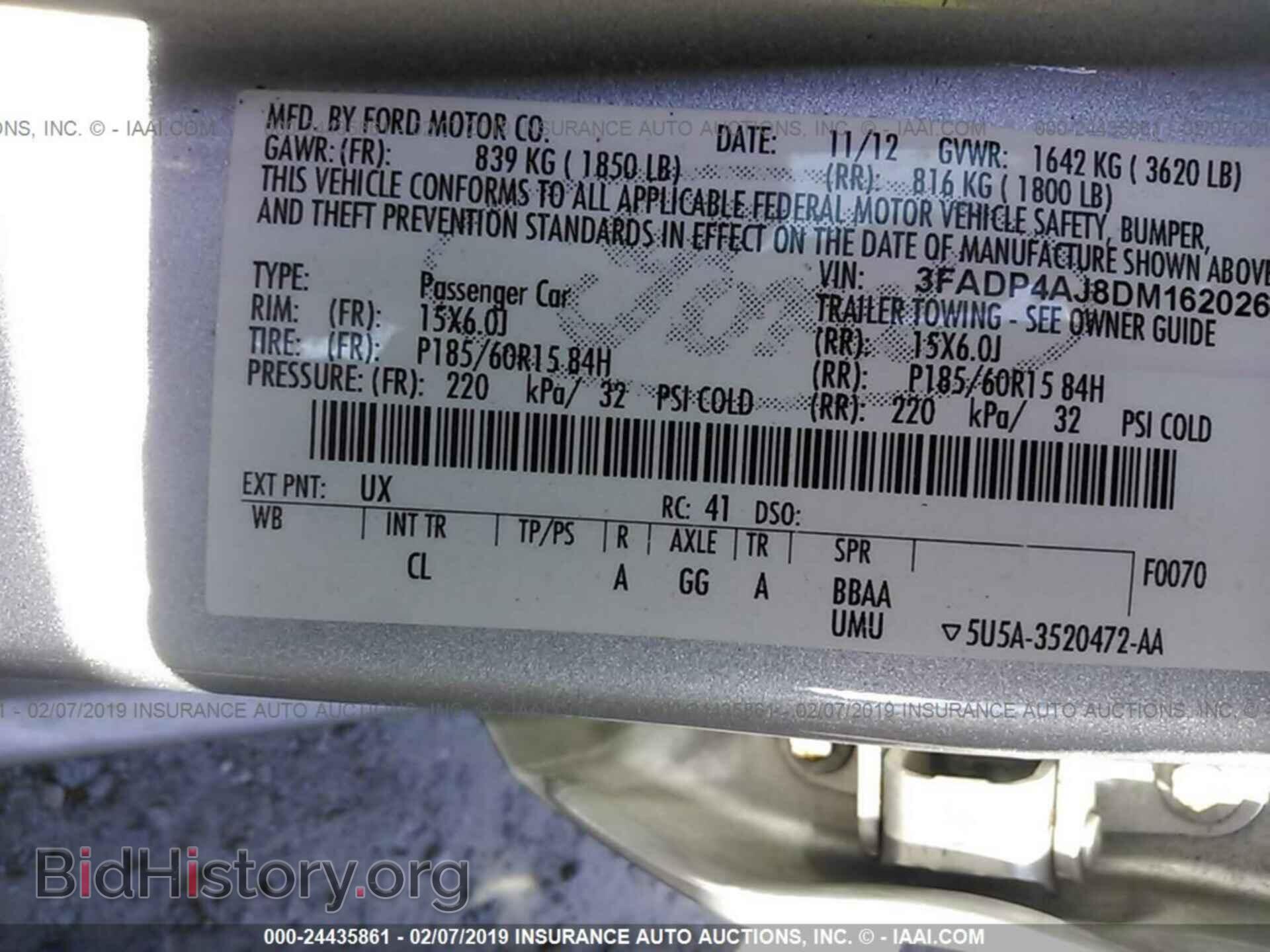 2013 FORD FIESTA - VIN: 3FADP4AJ8DM162026 - Фото 9