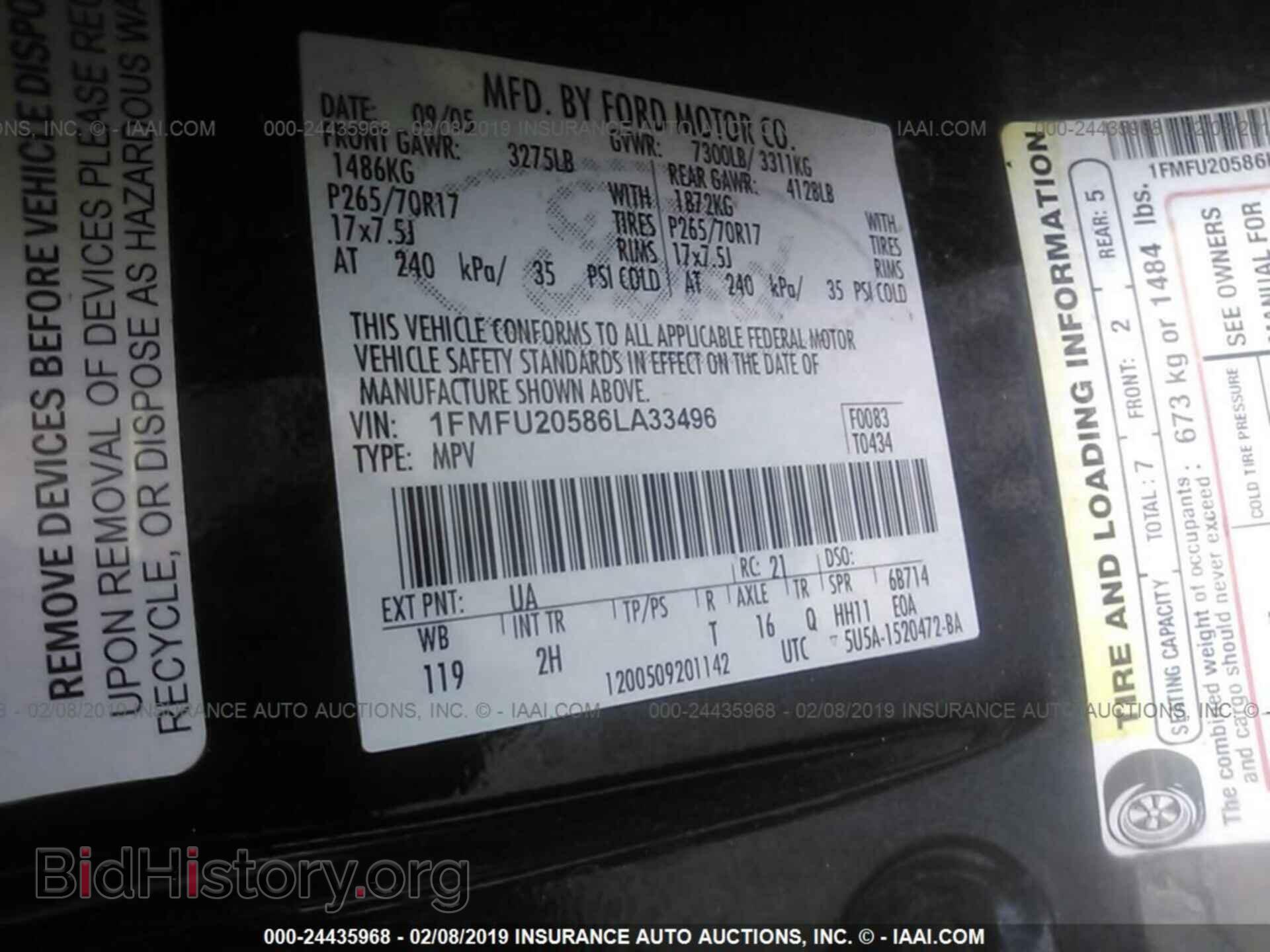 2006 FORD EXPEDITION - VIN: 1FMFU20586LA33496 - Фото 9