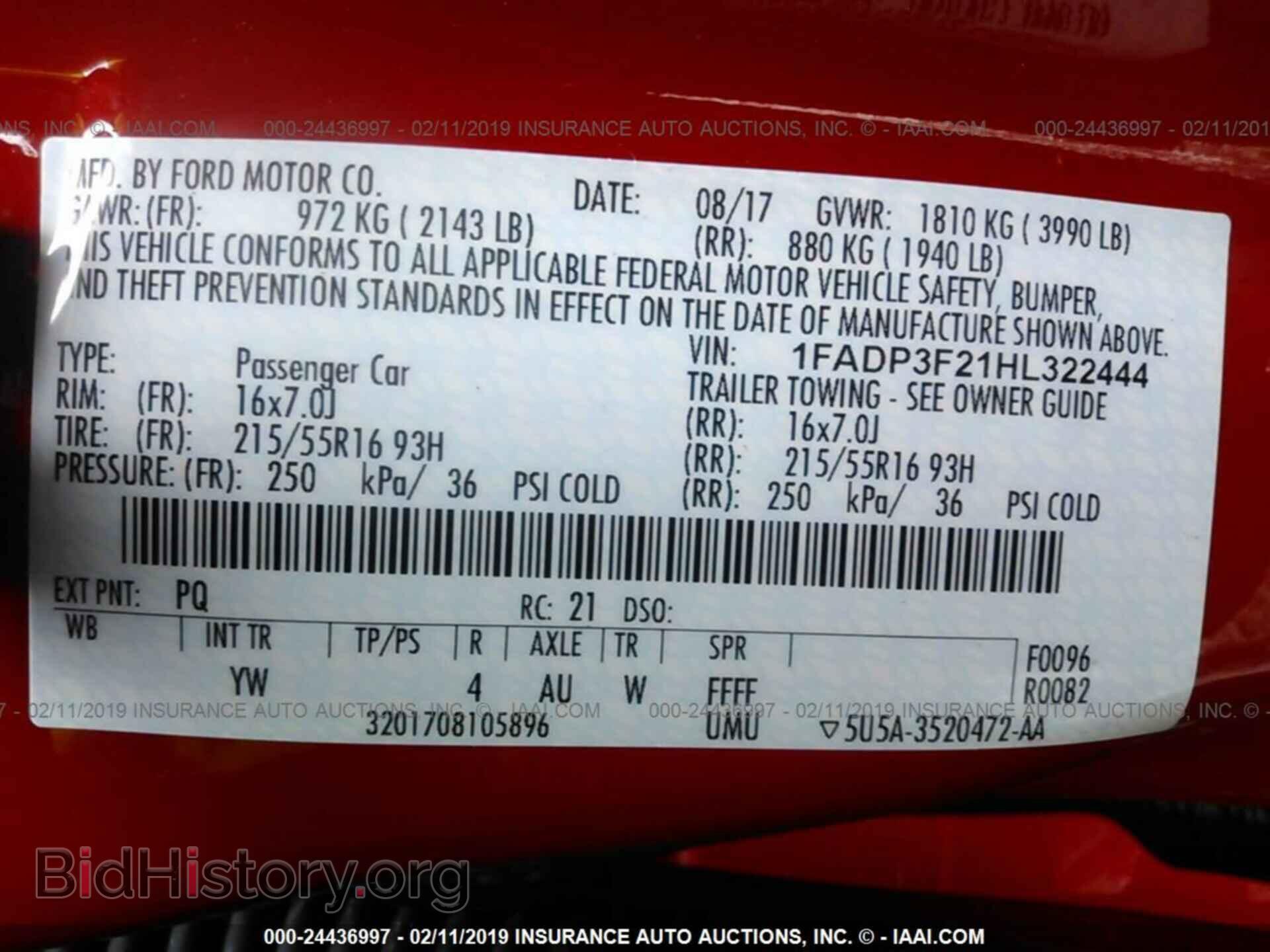 2017 FORD FOCUS - VIN: 1FADP3F21HL322444 - Фото 9