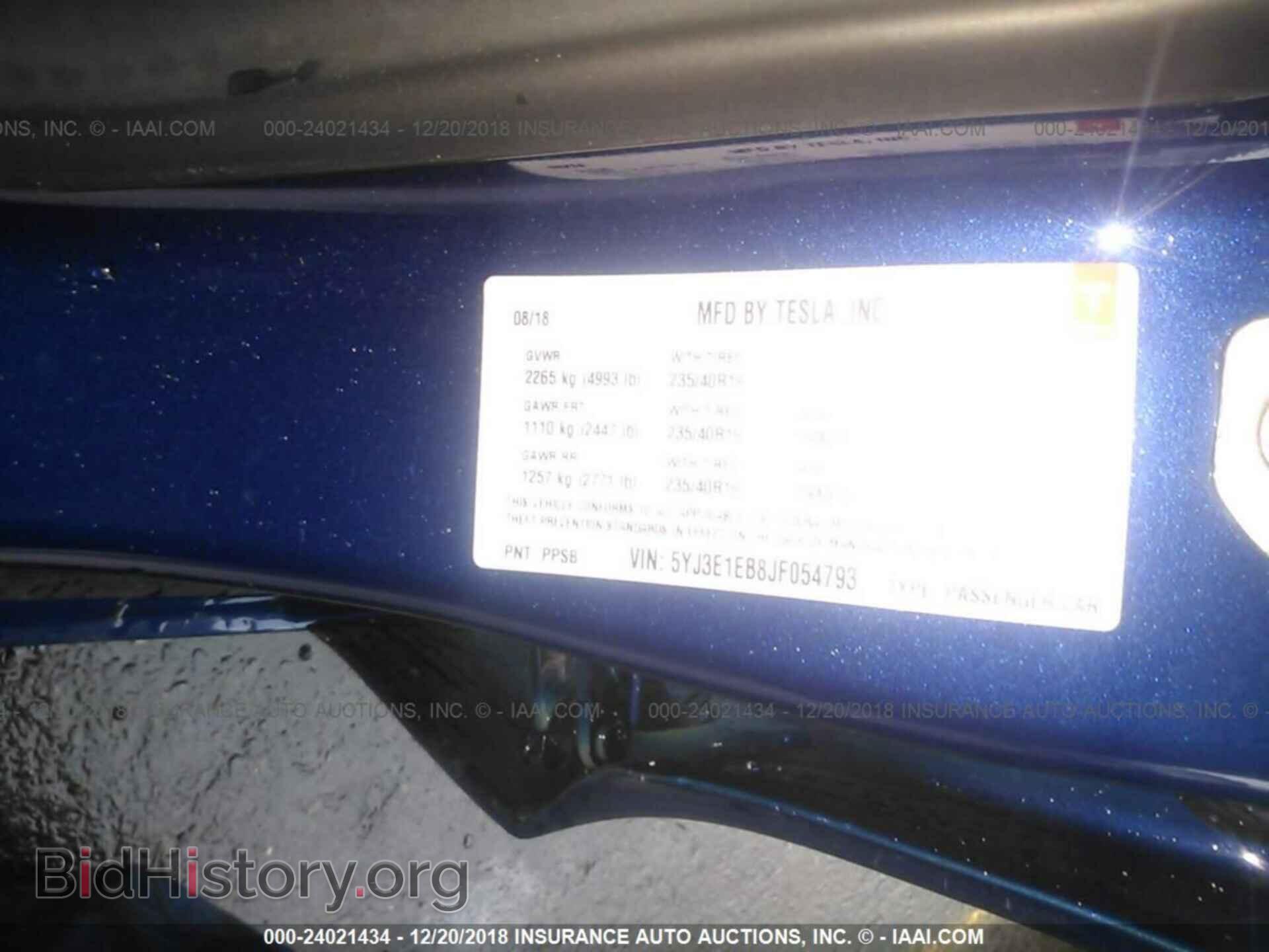 2018 TESLA MODEL 3 - VIN: 5YJ3E1EB8JF054793 - Photo 9