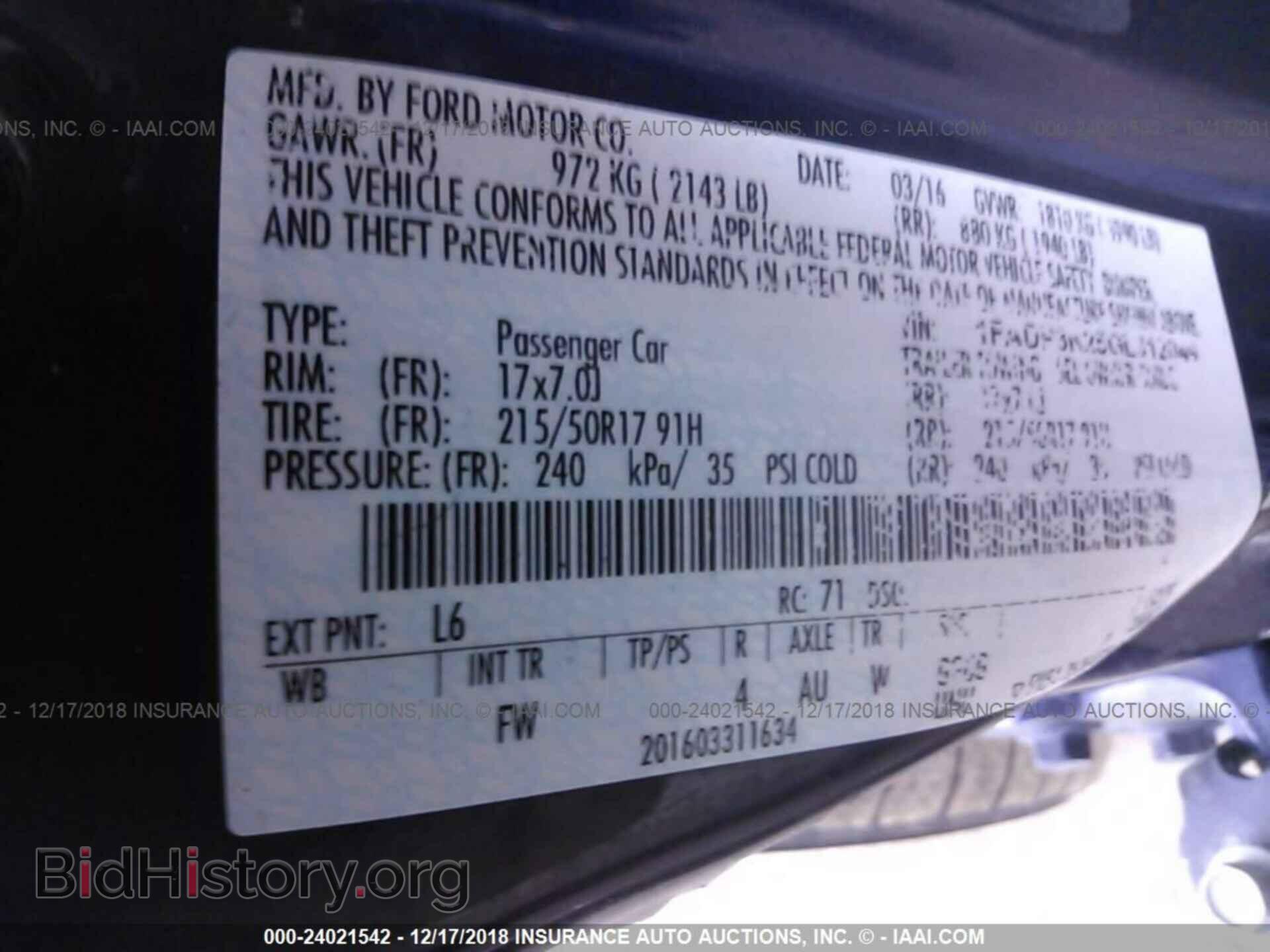 2016 FORD FOCUS - VIN: 1FADP3K25GL312049 - Фото 9