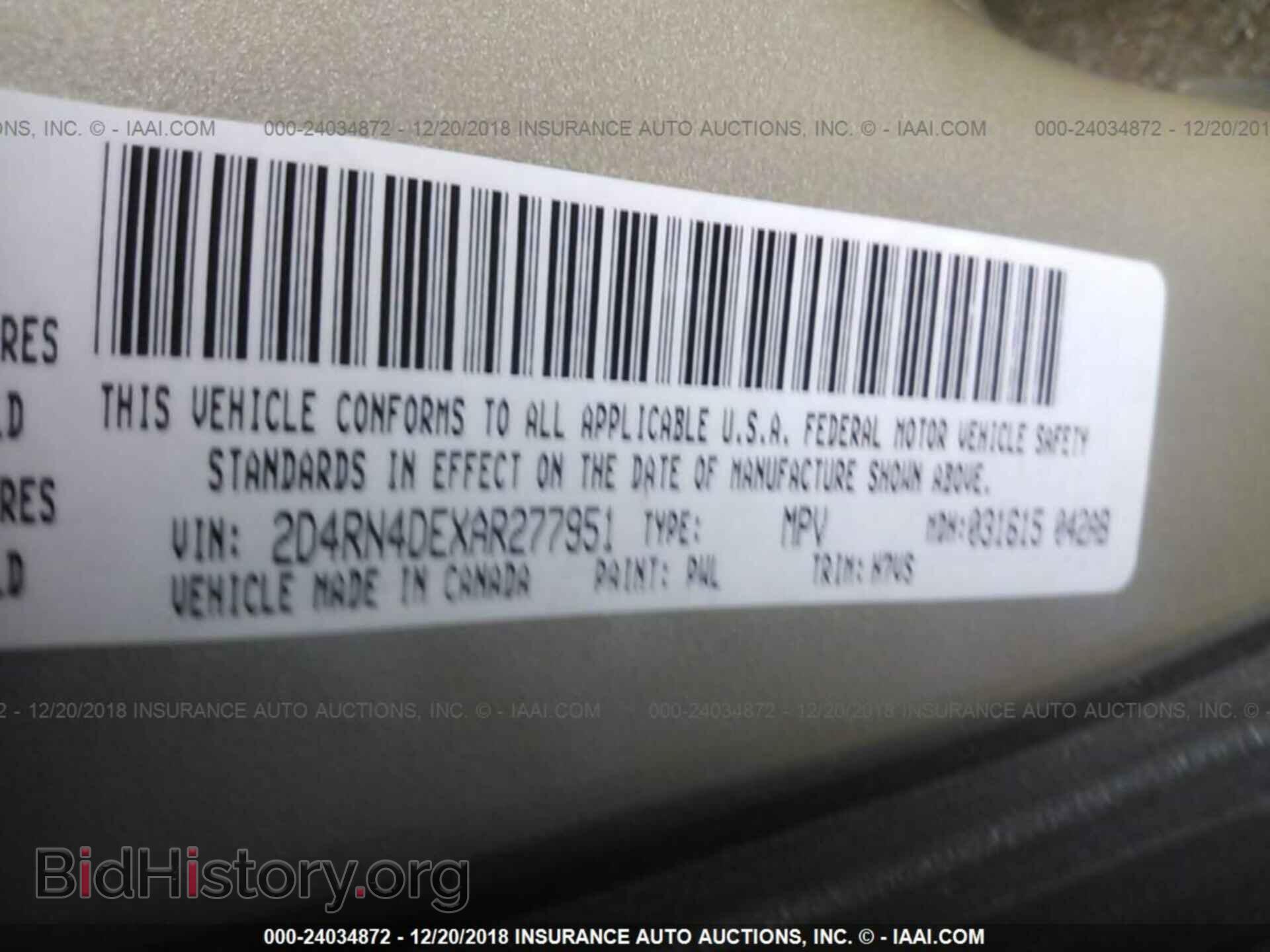 2010 DODGE GRAND CARAVAN - VIN: 2D4RN4DEXAR277951 - Фото 9