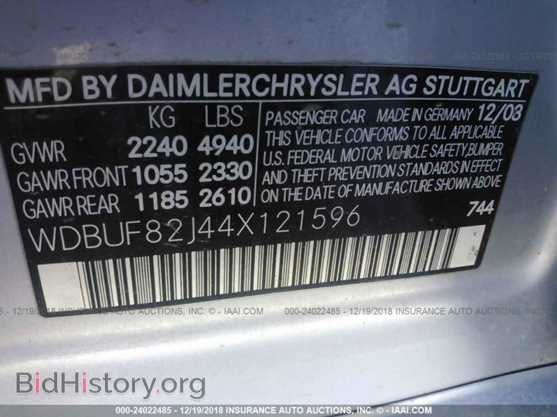 2004 MERCEDES-BENZ E - VIN: WDBUF82J44X121596 - Фото 9