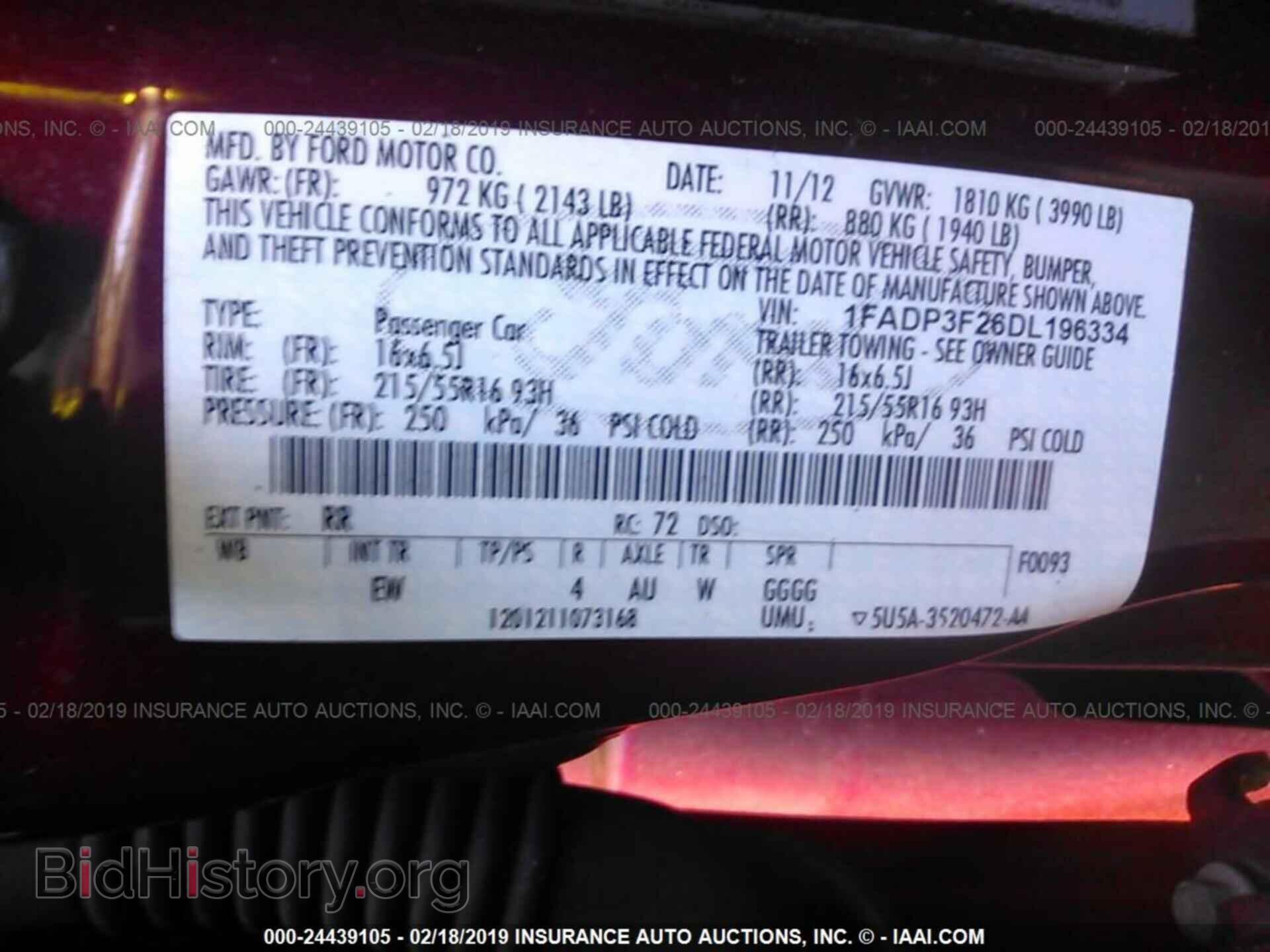 2013 FORD FOCUS - VIN: 1FADP3F26DL196334 - Фото 9