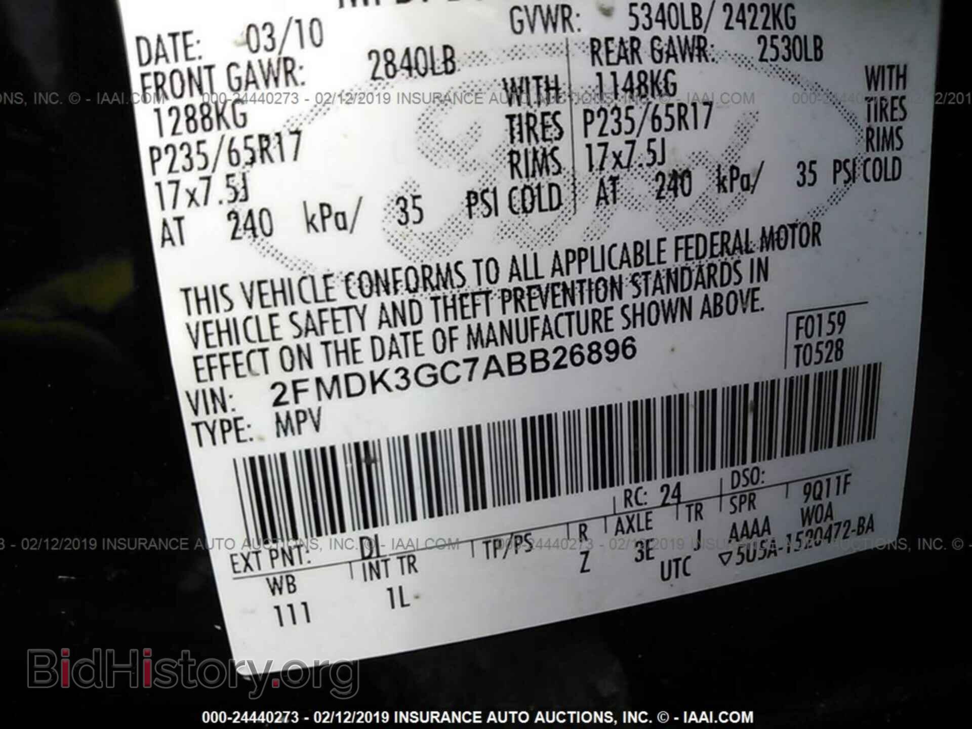 2010 FORD EDGE - VIN: 2FMDK3GC7ABB26896 - Photo 9