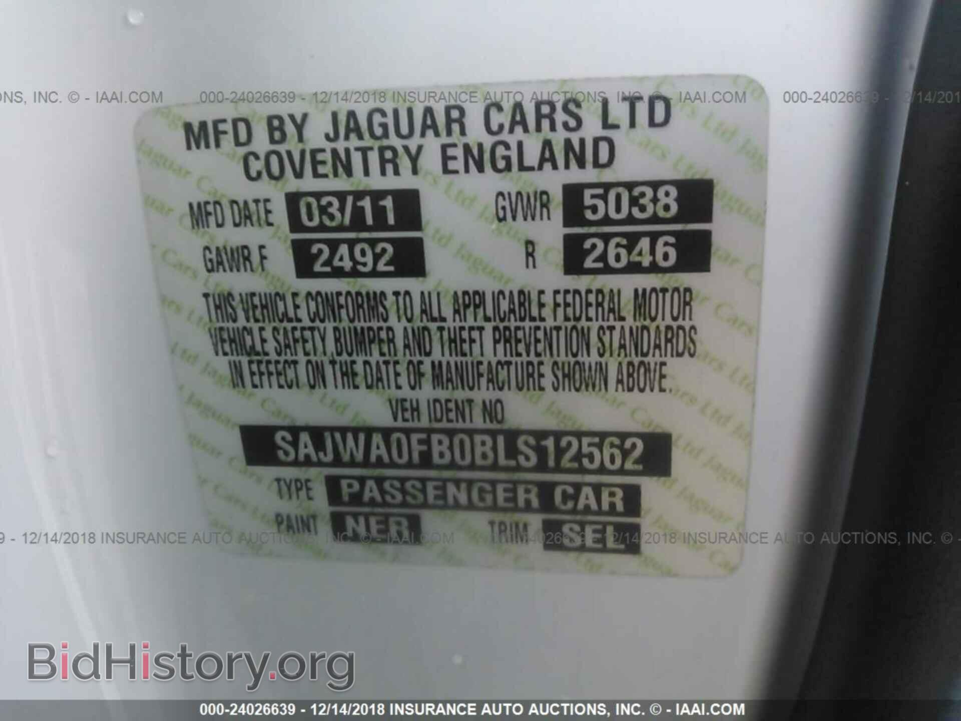 2011 JAGUAR XF - VIN: sajwa0fb0bls12562 - Фото 9