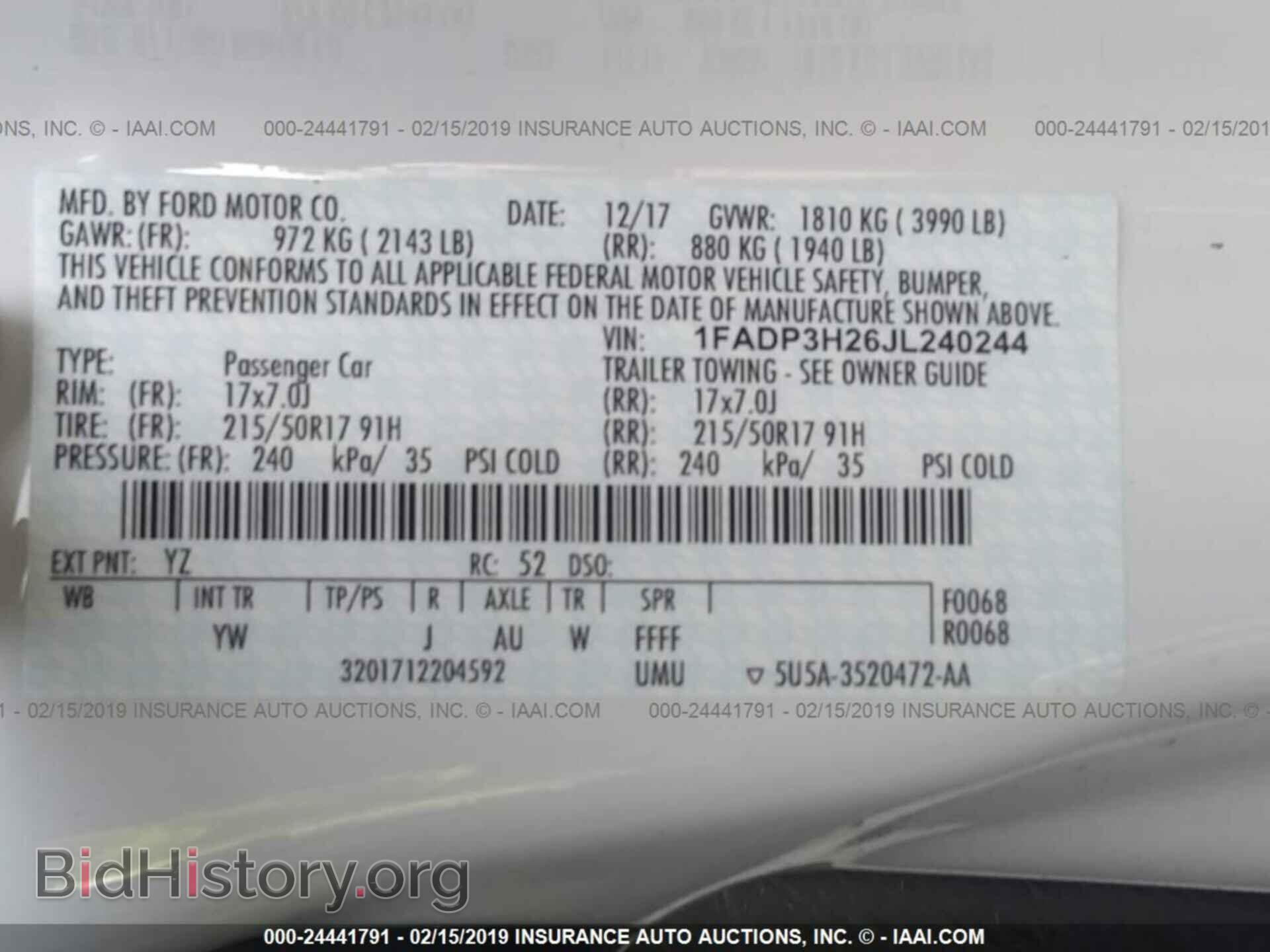 2018 FORD FOCUS - VIN: 1FADP3H26JL240244 - Фото 9