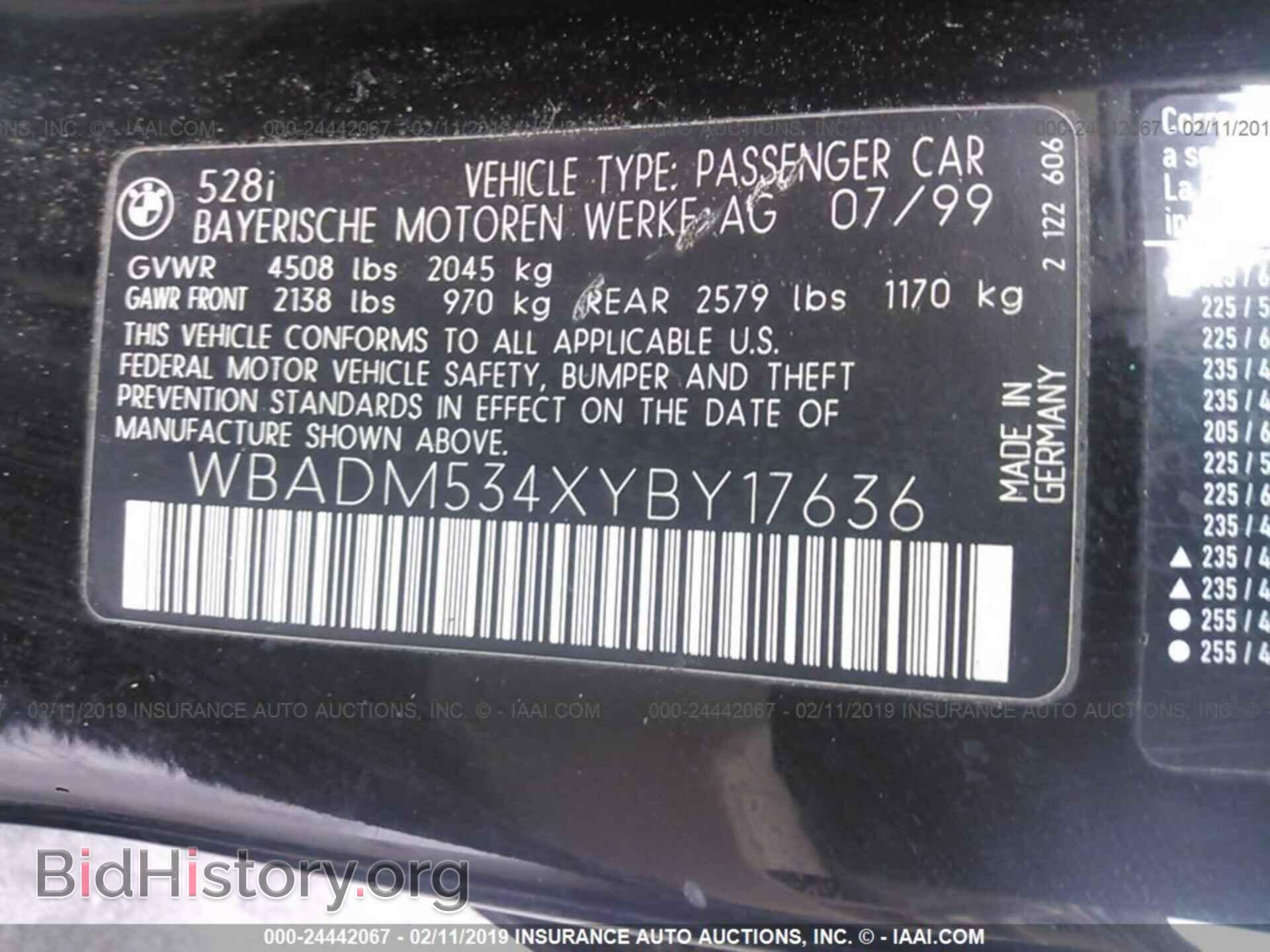 2000 BMW 528 - VIN: WBADM534XYBY17636 - Фото 9