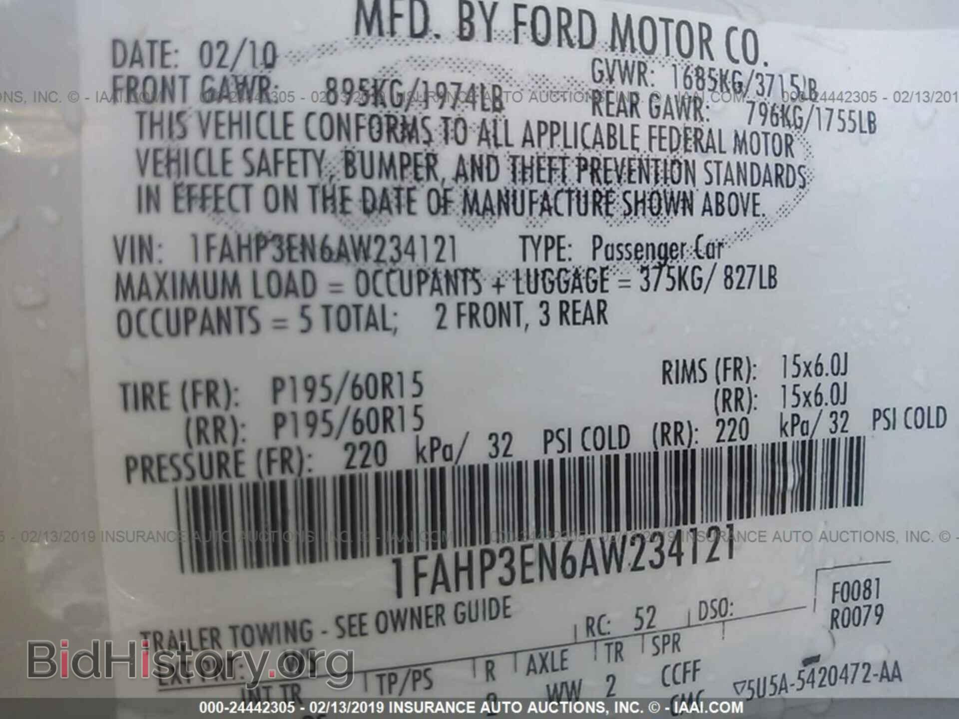 2010 FORD FOCUS - VIN: 1FAHP3EN6AW234121 - Фото 9