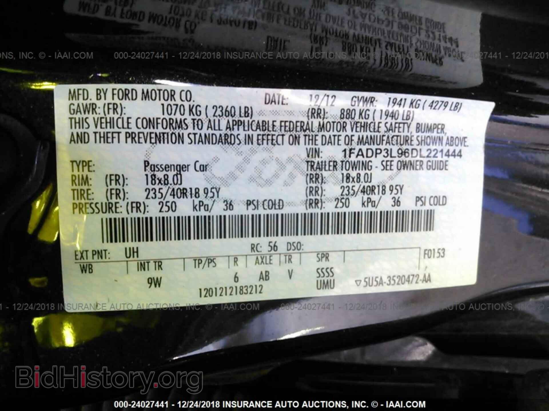 2013 FORD FOCUS - VIN: 1FADP3L96DL221444 - Фото 9