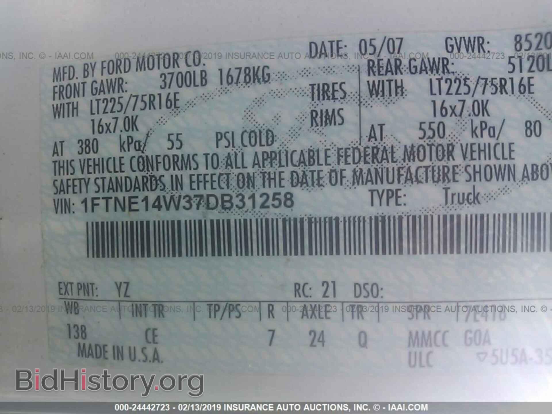 2007 FORD ECONOLINE - VIN: 1FTNE14W37DB31258 - Photo 9