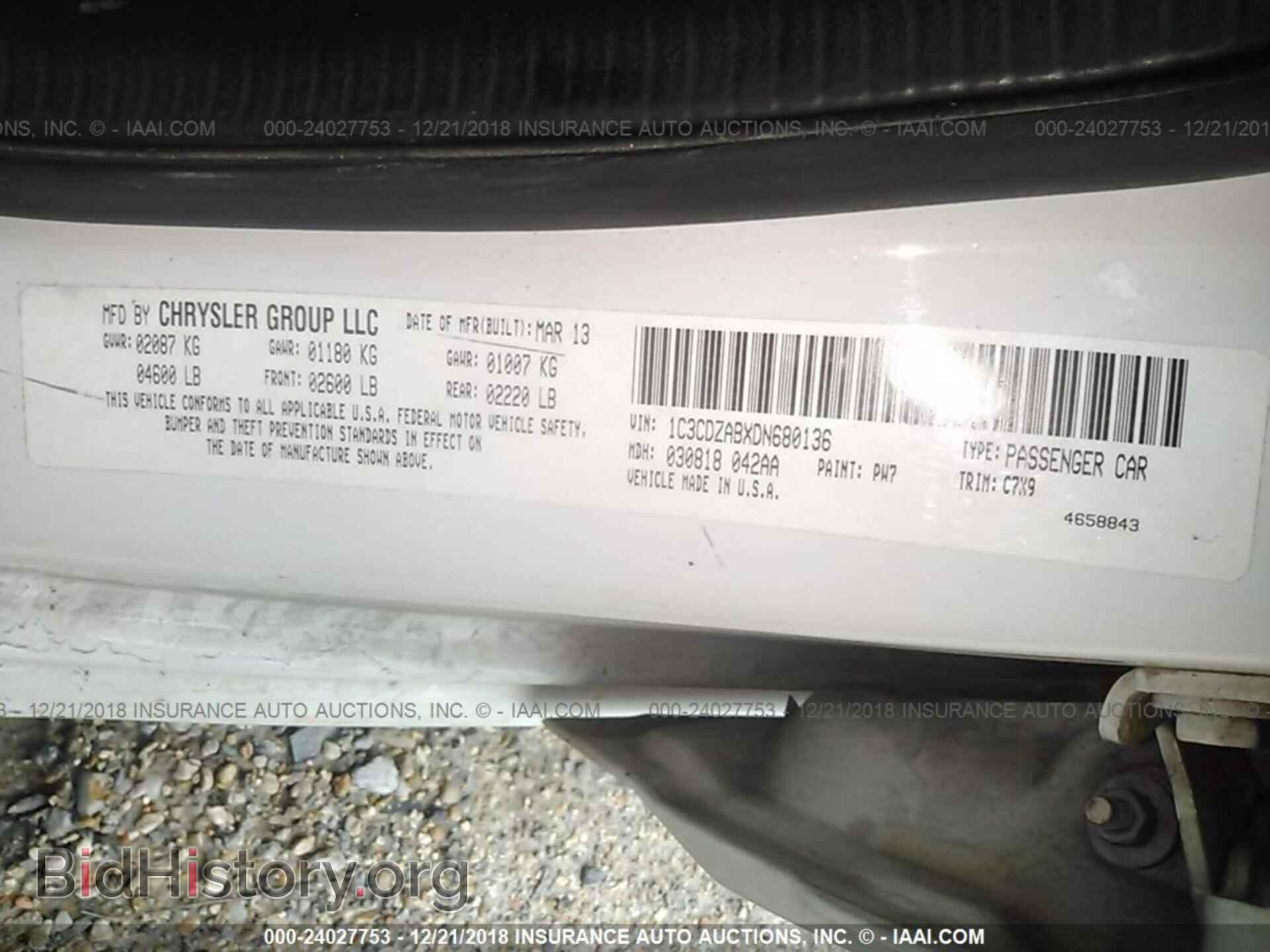 2013 DODGE AVENGER - VIN: 1C3CDZABXDN680136 - Фото 9