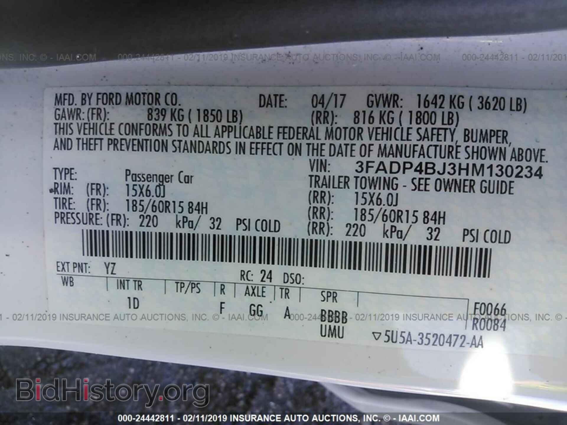 2017 FORD FIESTA - VIN: 3FADP4BJ3HM130234 - Фото 9