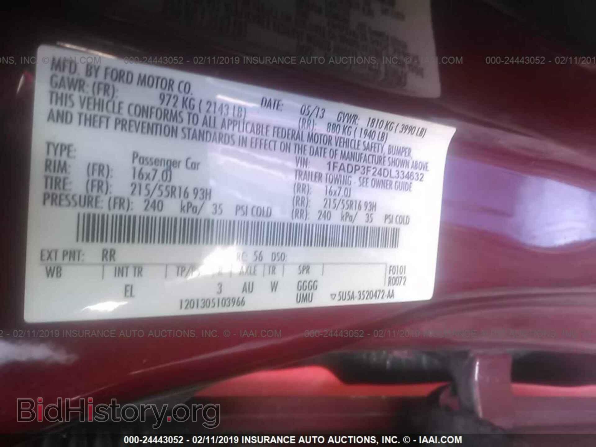 2013 FORD FOCUS - VIN: 1FADP3F24DL334632 - Фото 9