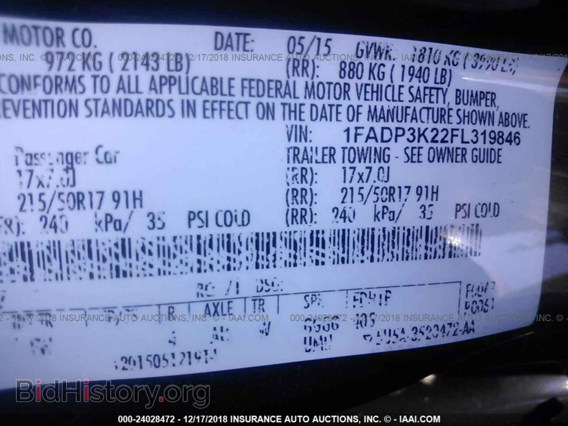 2015 FORD FOCUS - VIN: 1FADP3K22FL319846 - Photo 9