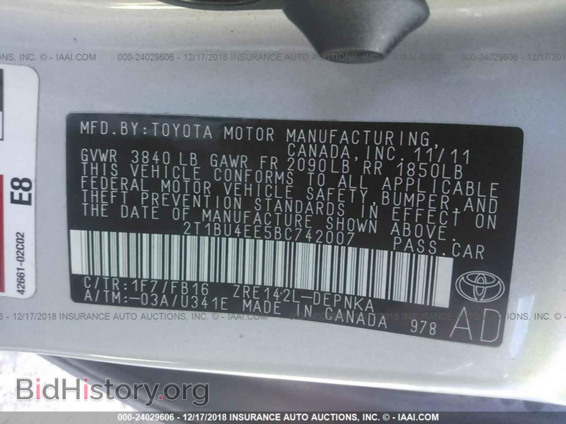 2011 TOYOTA COROLLA - VIN: 2T1BU4EE5BC742007 - Фото 9
