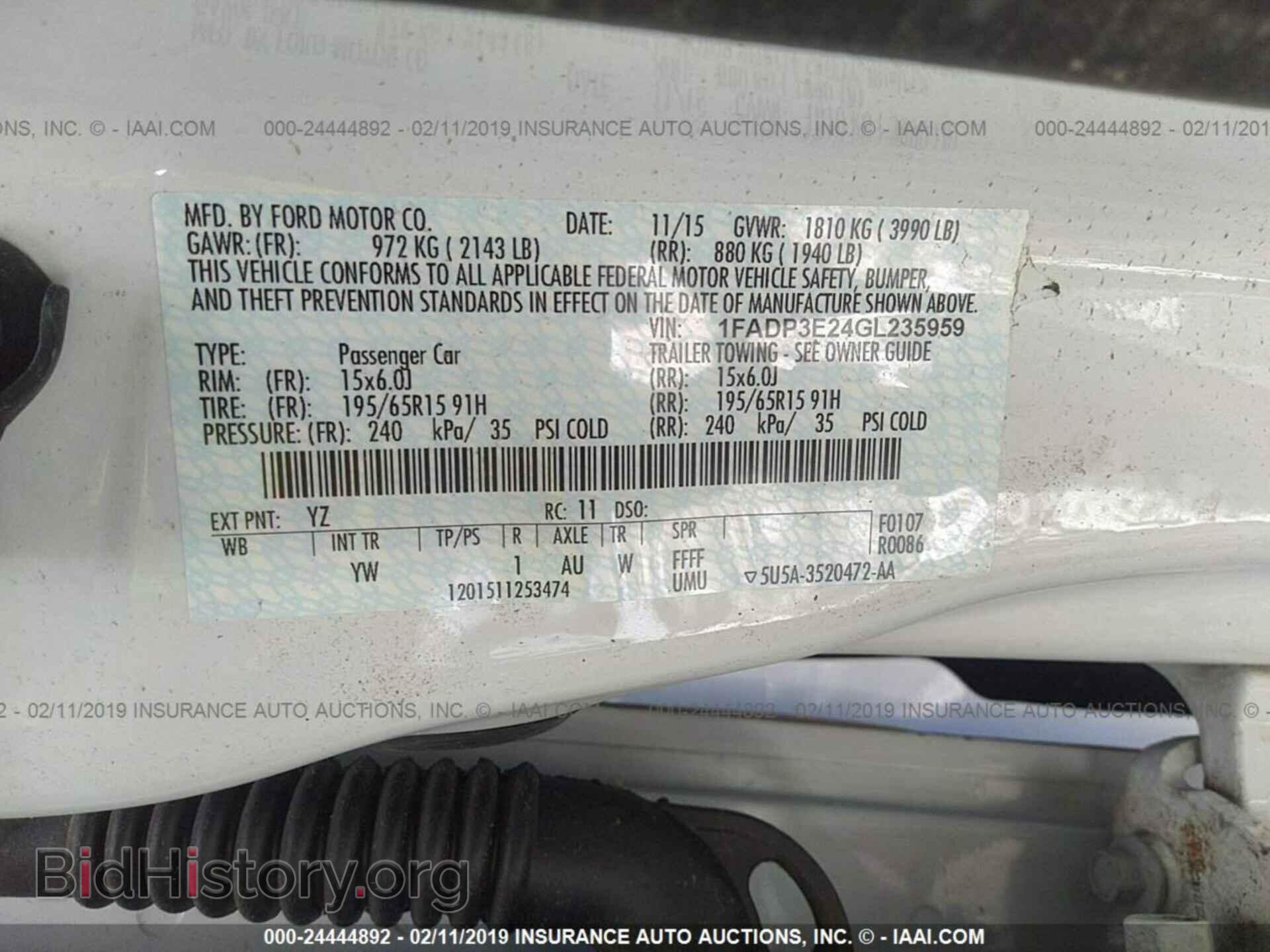2016 FORD FOCUS - VIN: 1FADP3E24GL235959 - Фото 9