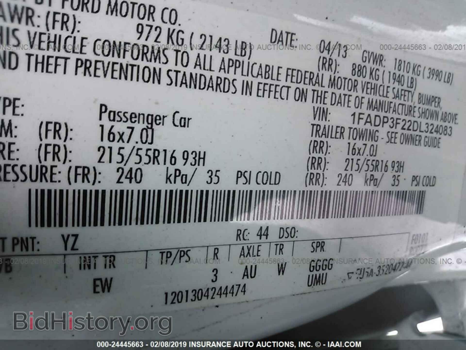 2013 FORD FOCUS - VIN: 1FADP3F22DL324083 - Фото 9
