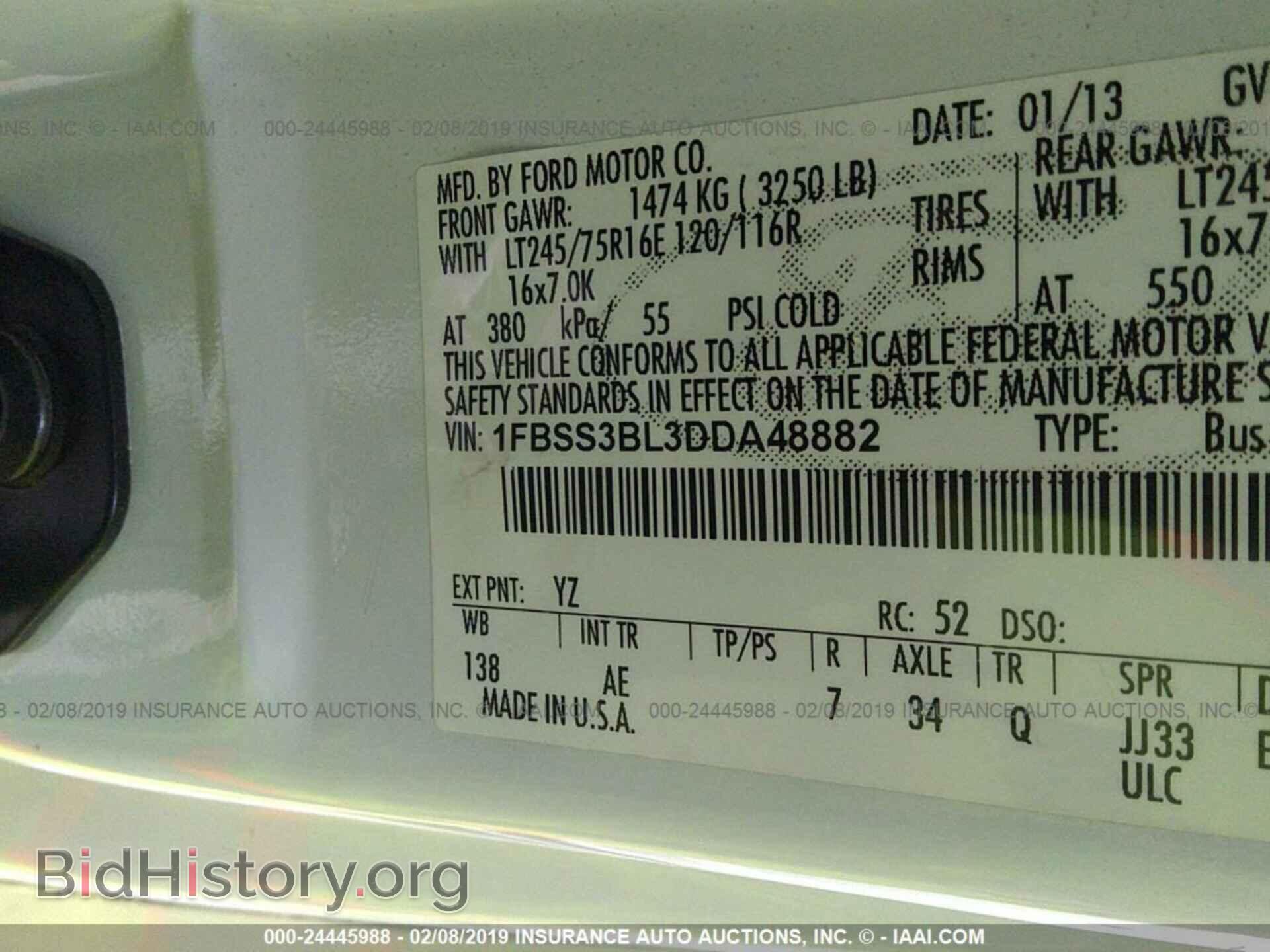 2013 FORD ECONOLINE - VIN: 1FBSS3BL3DDA48882 - Фото 9