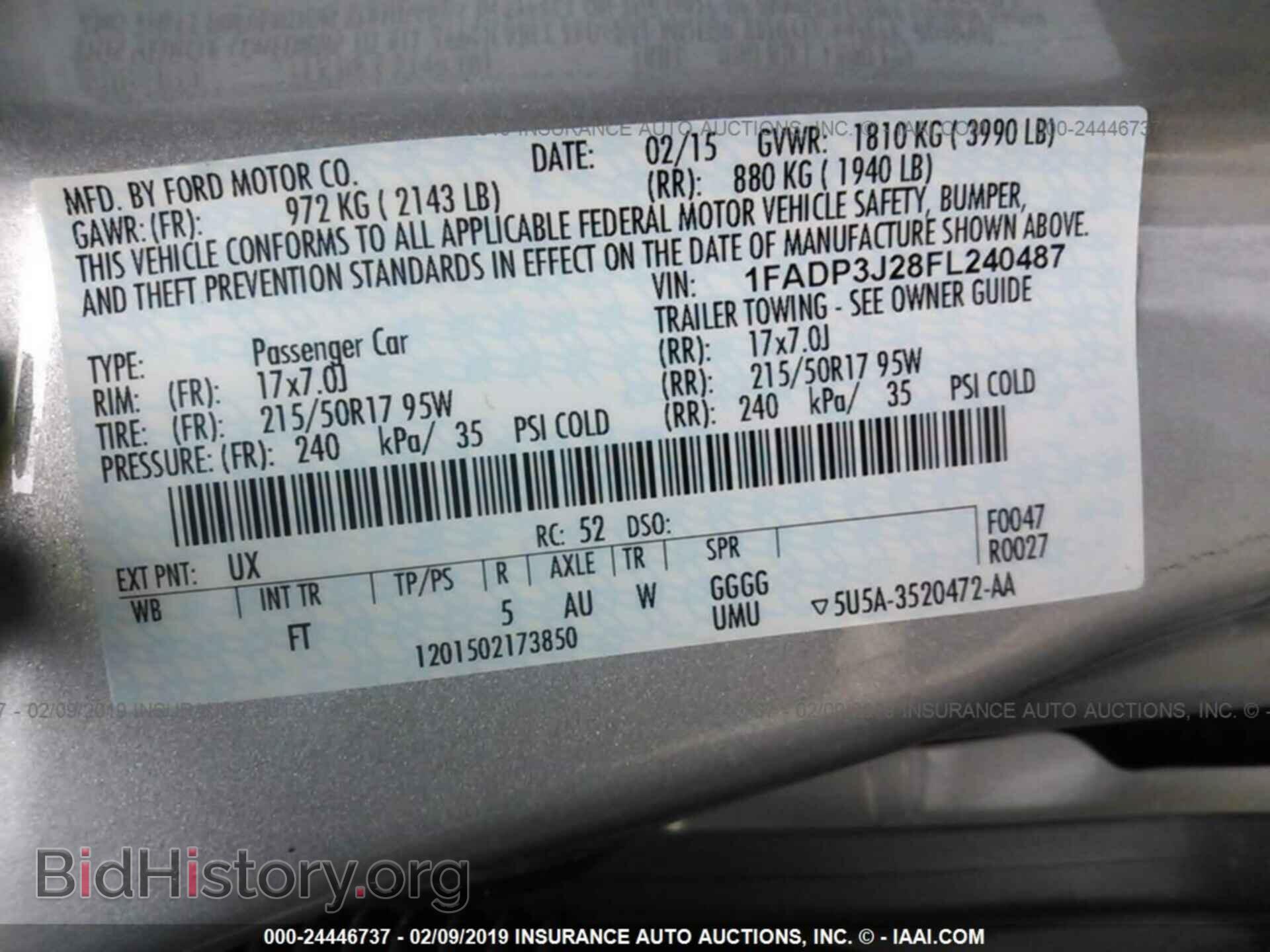 2015 FORD FOCUS - VIN: 1FADP3J28FL240487 - Photo 9