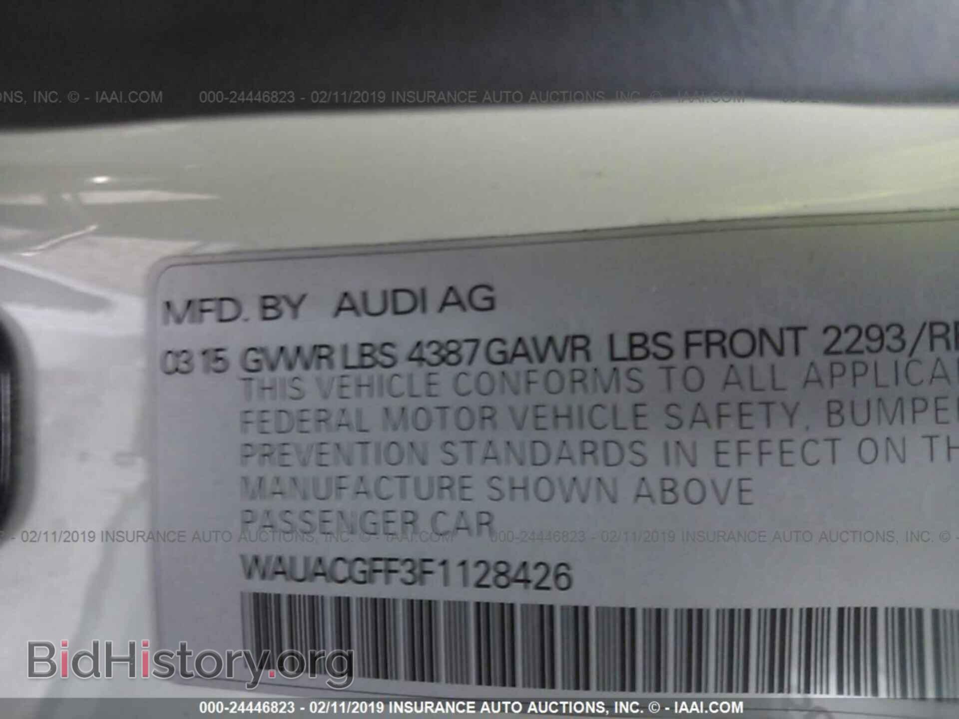 2015 AUDI A3 - VIN: WAUACGFF3F1128426 - Фото 9